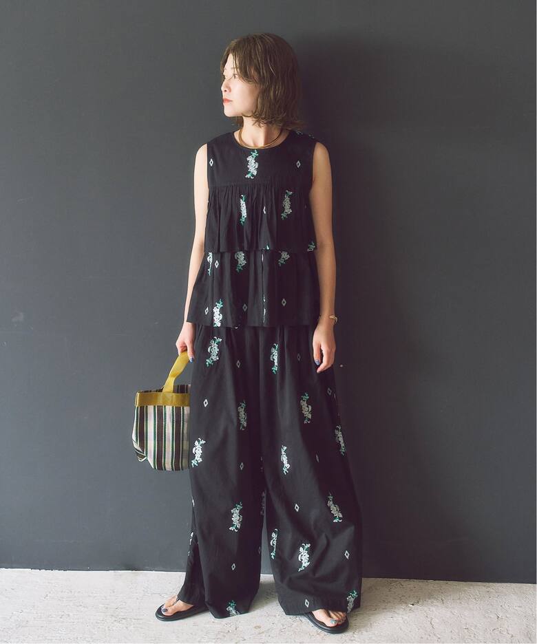 ne Quittez pas / ヌキテパ Cotton Voile Jasmine Embroidery Gath 