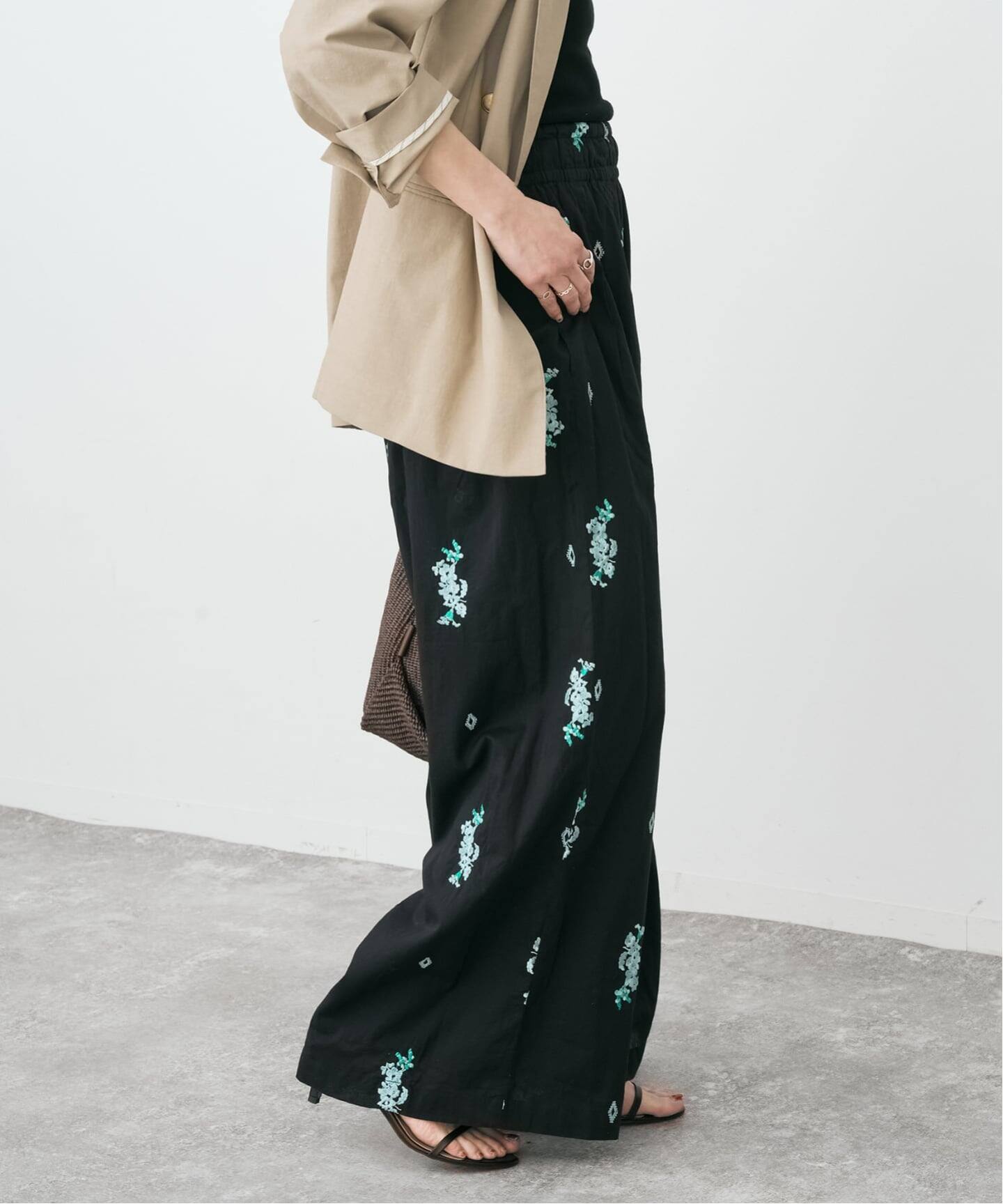 ne Quittez pas / ヌキテパ Cotton Voile Jasmine Embroidery Gath