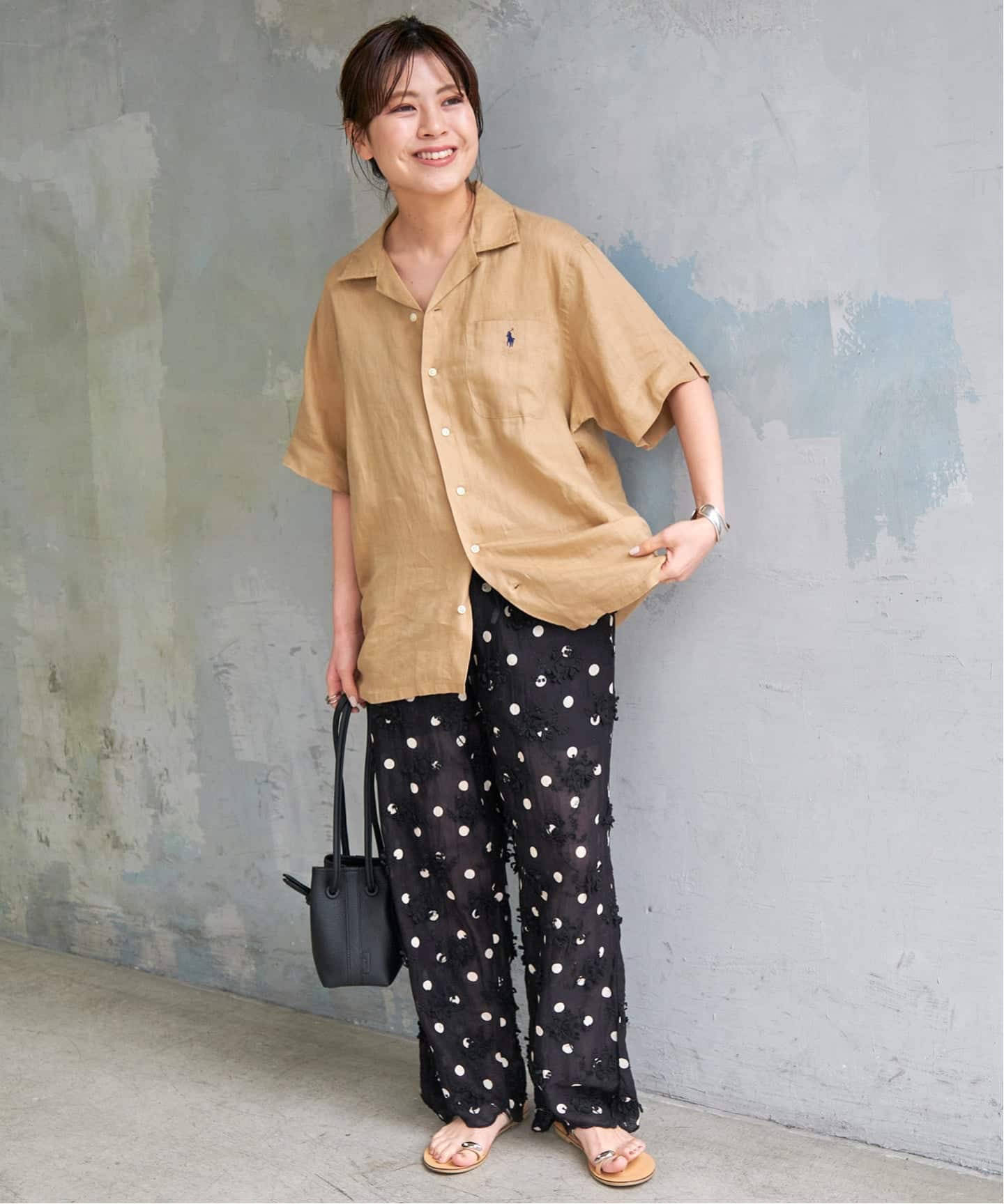 追加》crinkle crinkle crinkle 3D embroidery dot pants（その他