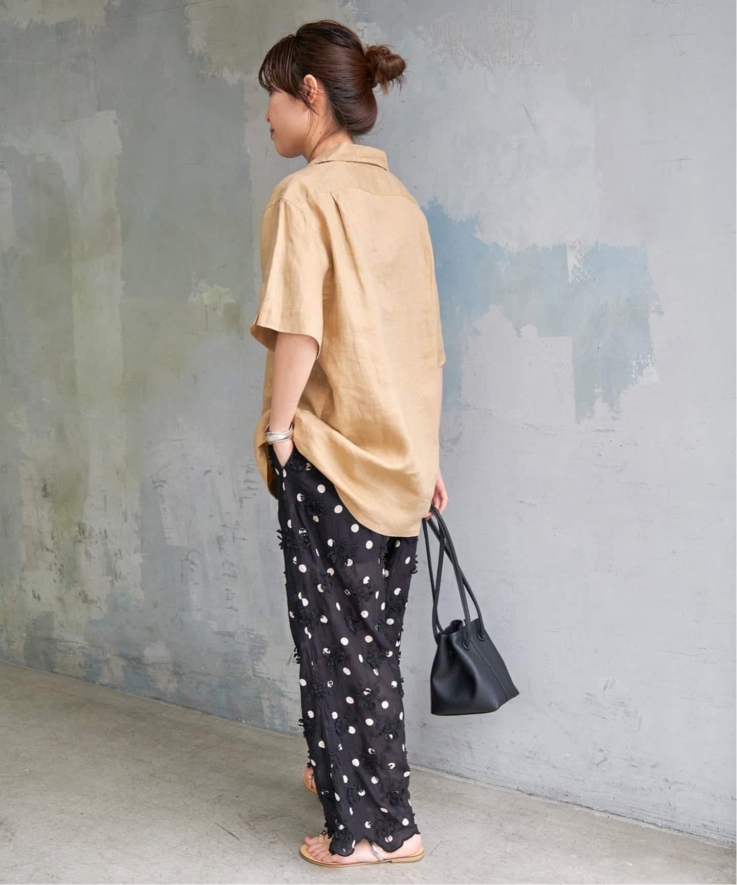 追加》crinkle crinkle crinkle 3D embroidery dot pants（その他