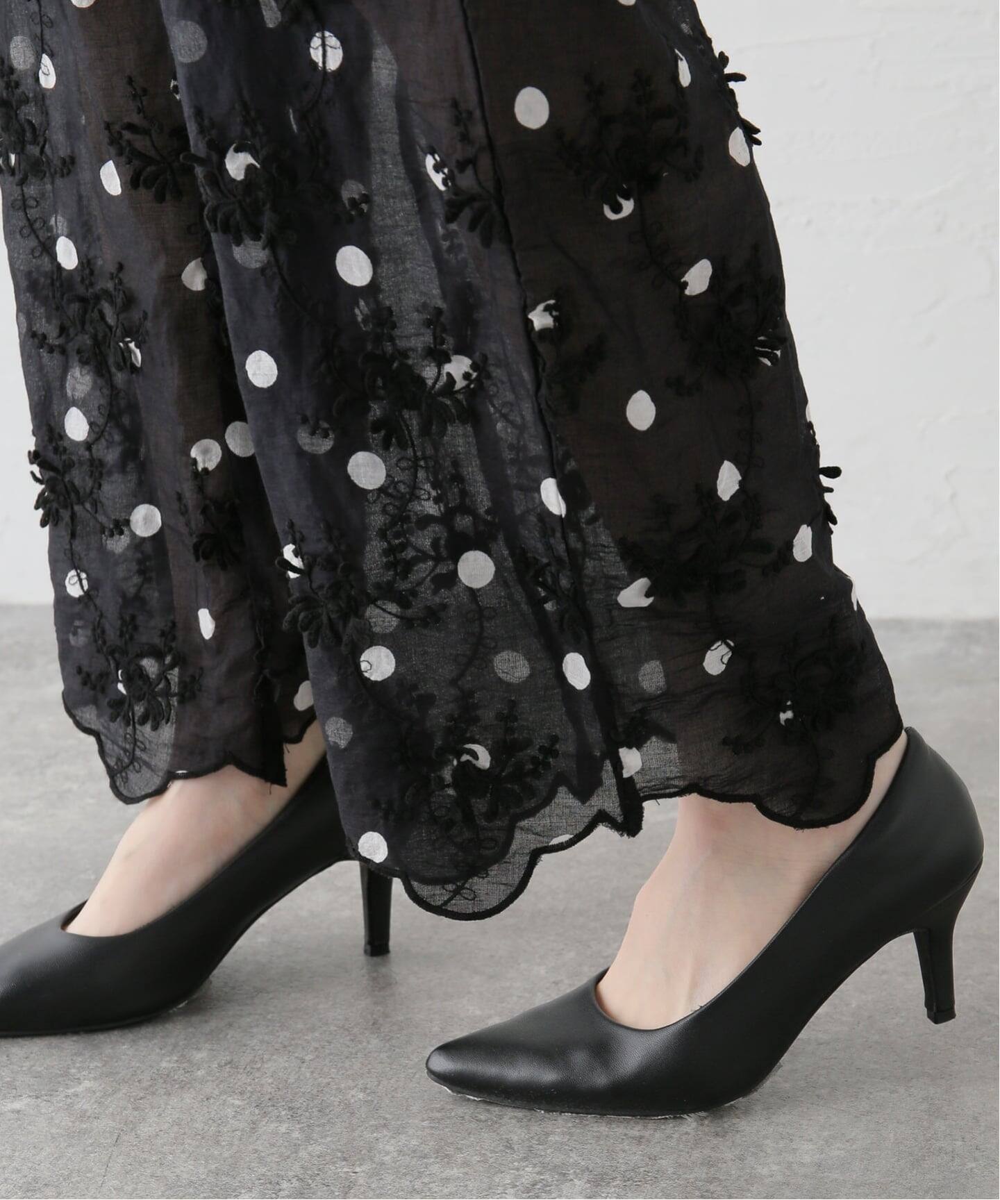 追加》crinkle crinkle crinkle 3D embroidery dot pants（その他