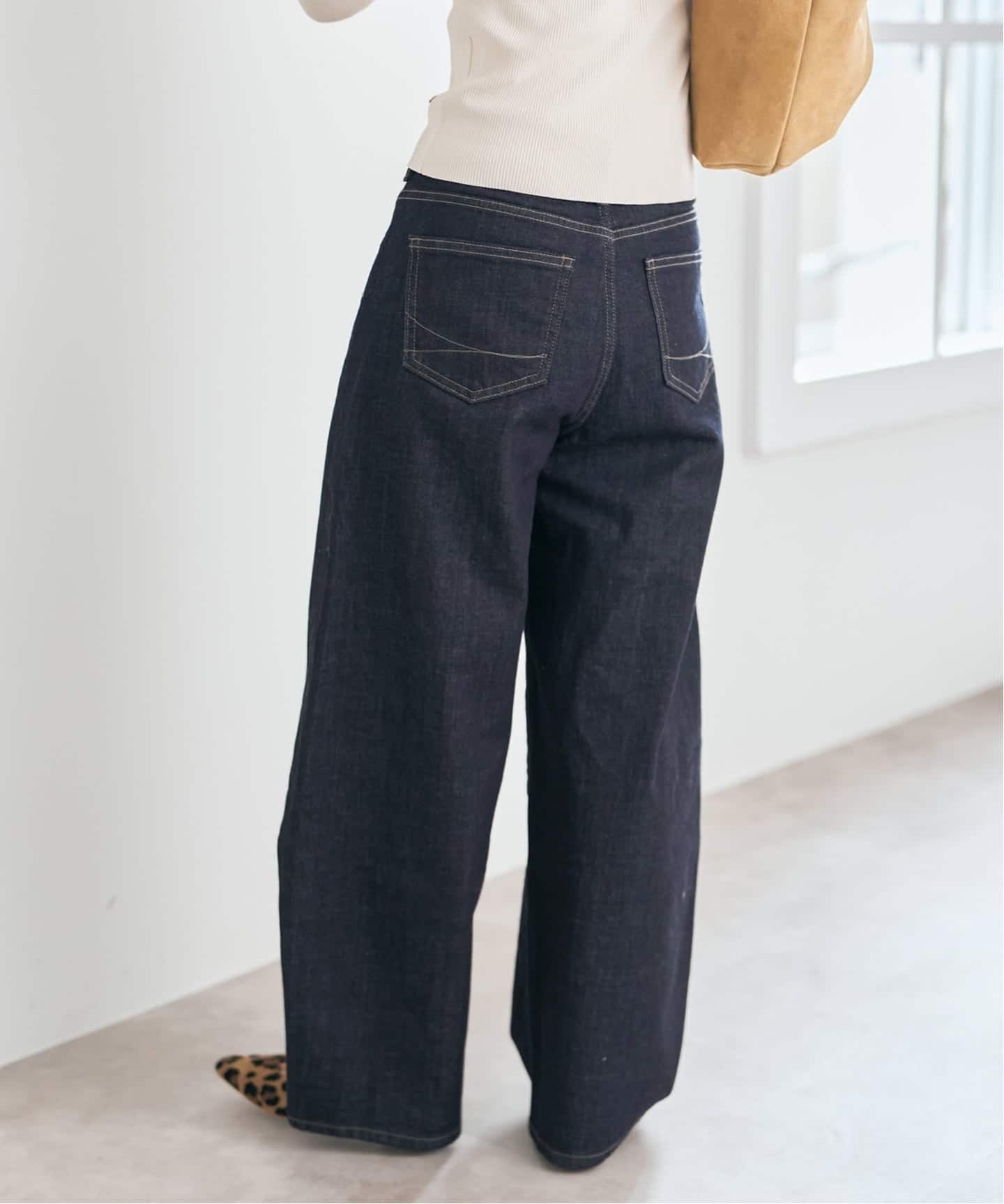 新品未使用SOMETHING HANA カーブデニムネイビーL Spick 別注 追加》SOMETHING / サムシング 別注 NEW HANA CURVE TAPERED*（デニム