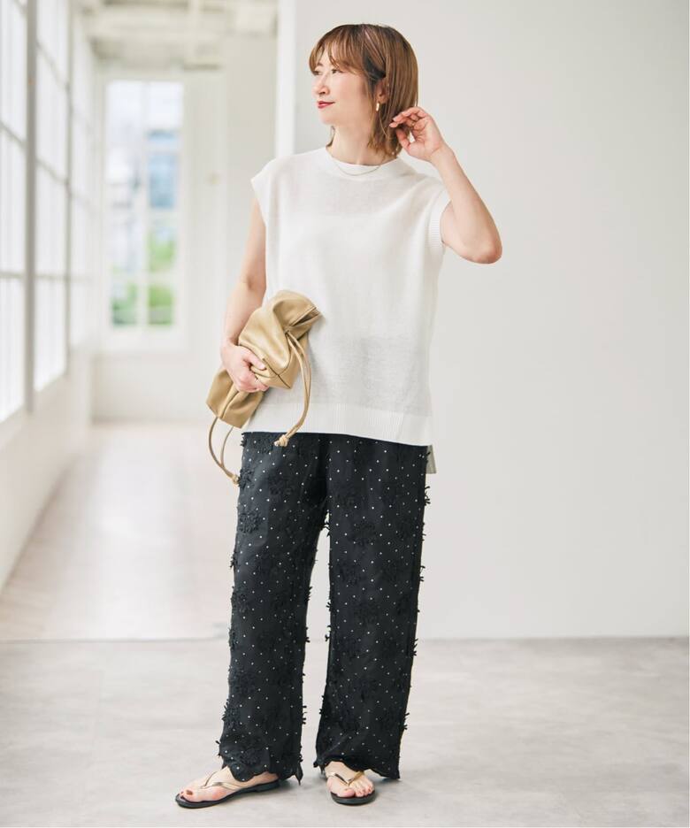 crinkle crinkle crinkle dot 3D rayon shuntang easy pants（その他 