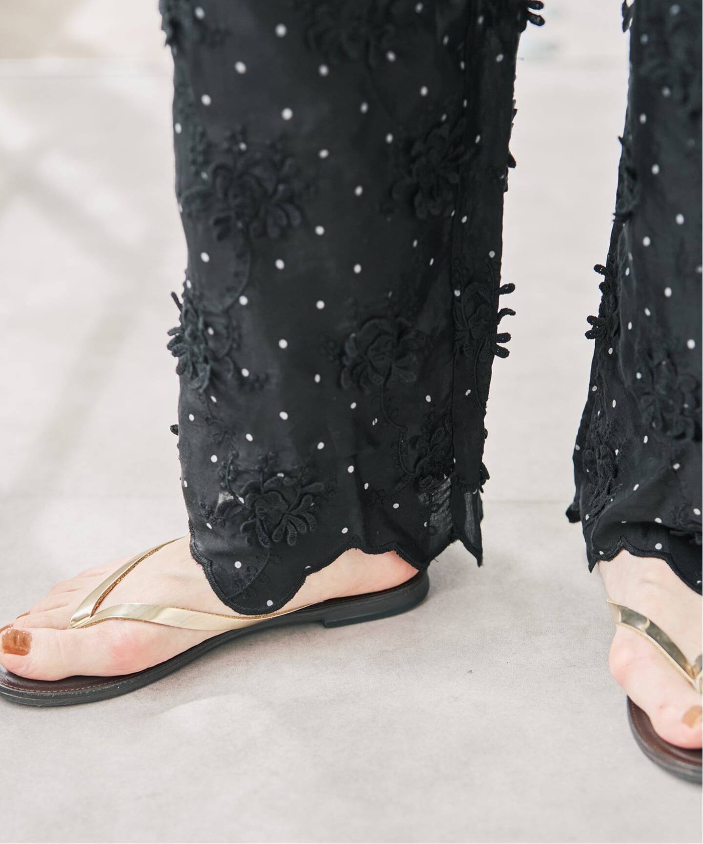 予約》crinkle crinkle crinkle dot 3D rayon shuntang easy pants