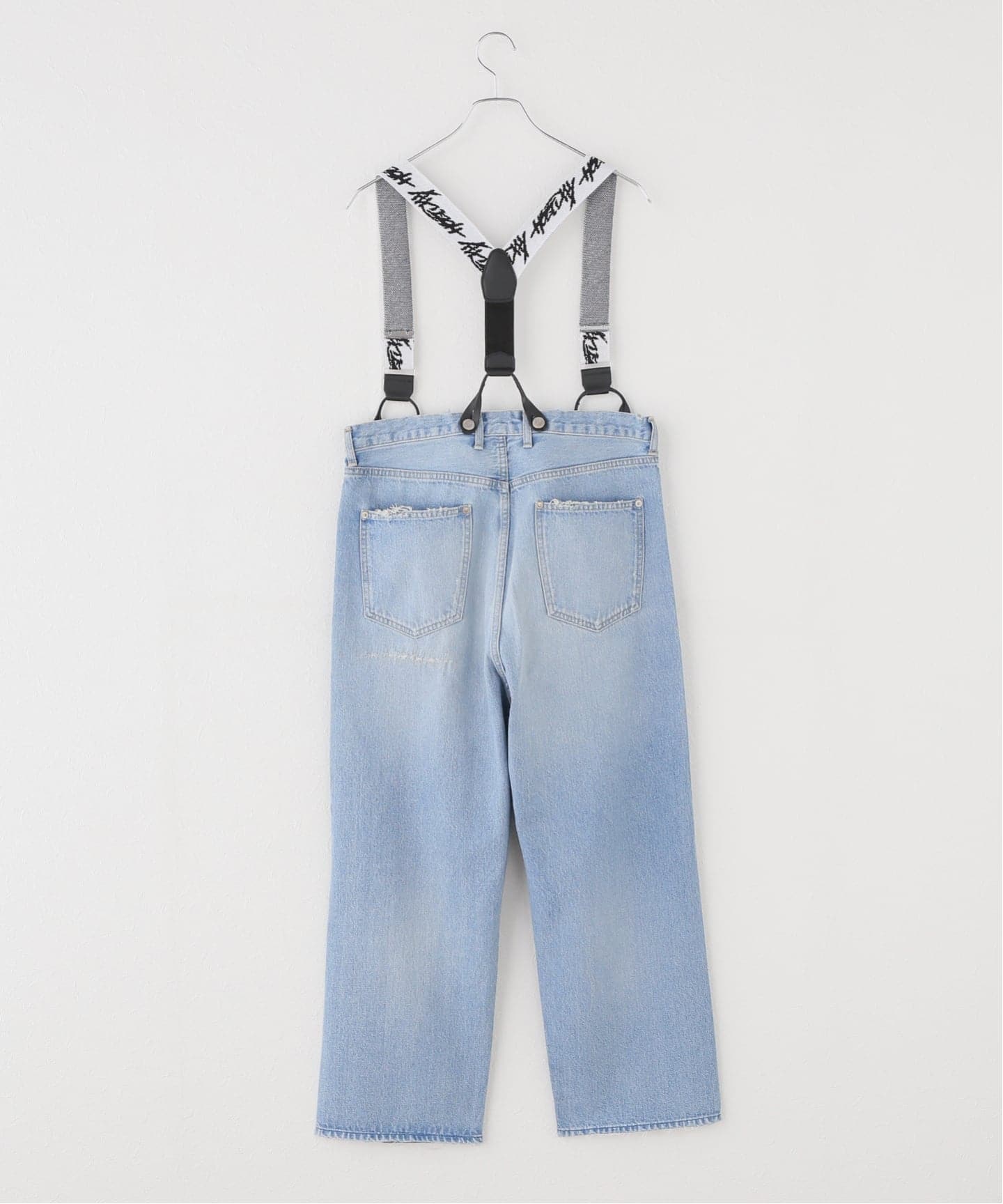 一部店舗+WEB限定》HOLIDAY/ホリデイ DAMAGE DENIM SUSPENDER PANTS