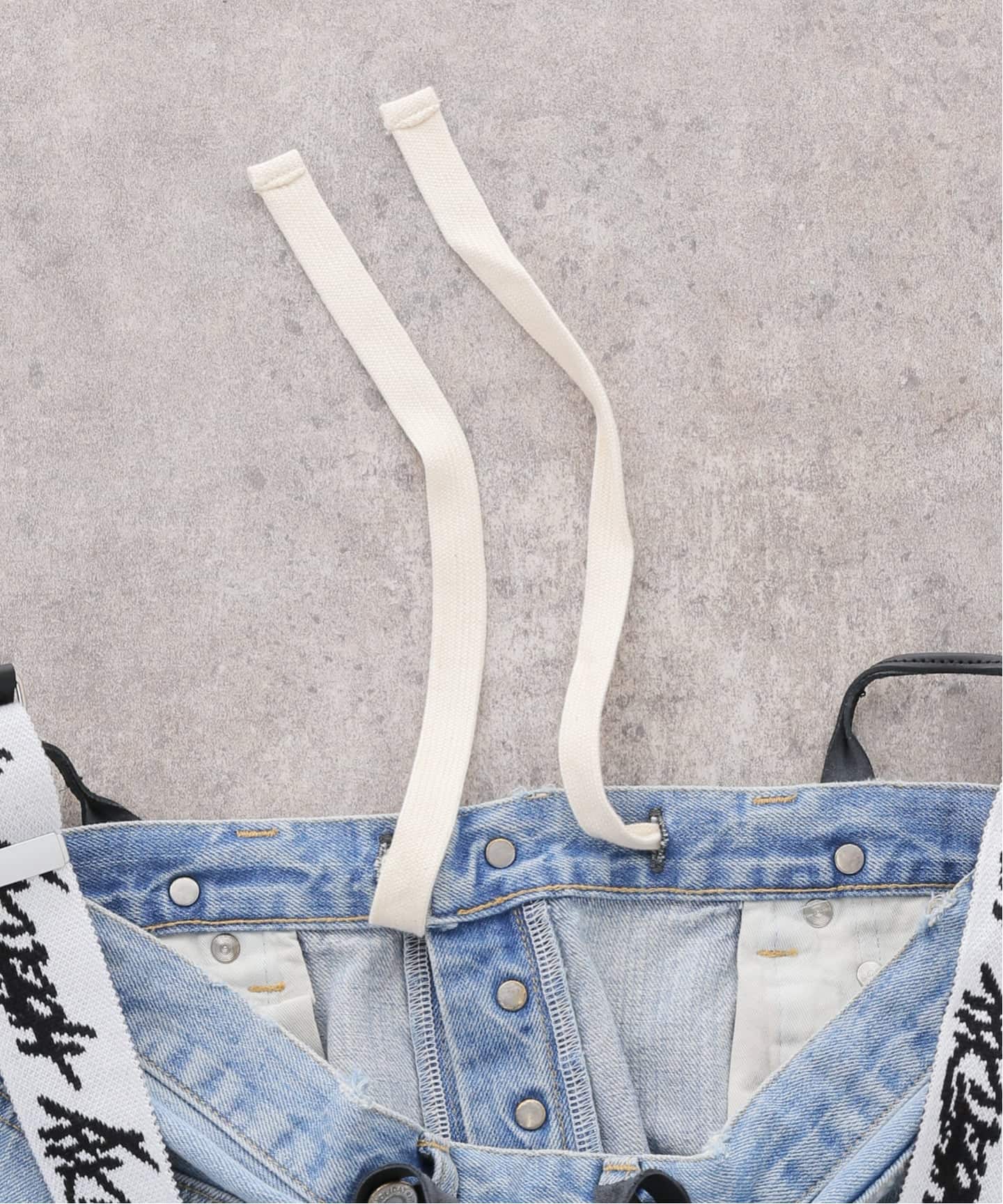 一部店舗+WEB限定》HOLIDAY/ホリデイ DAMAGE DENIM SUSPENDER PANTS