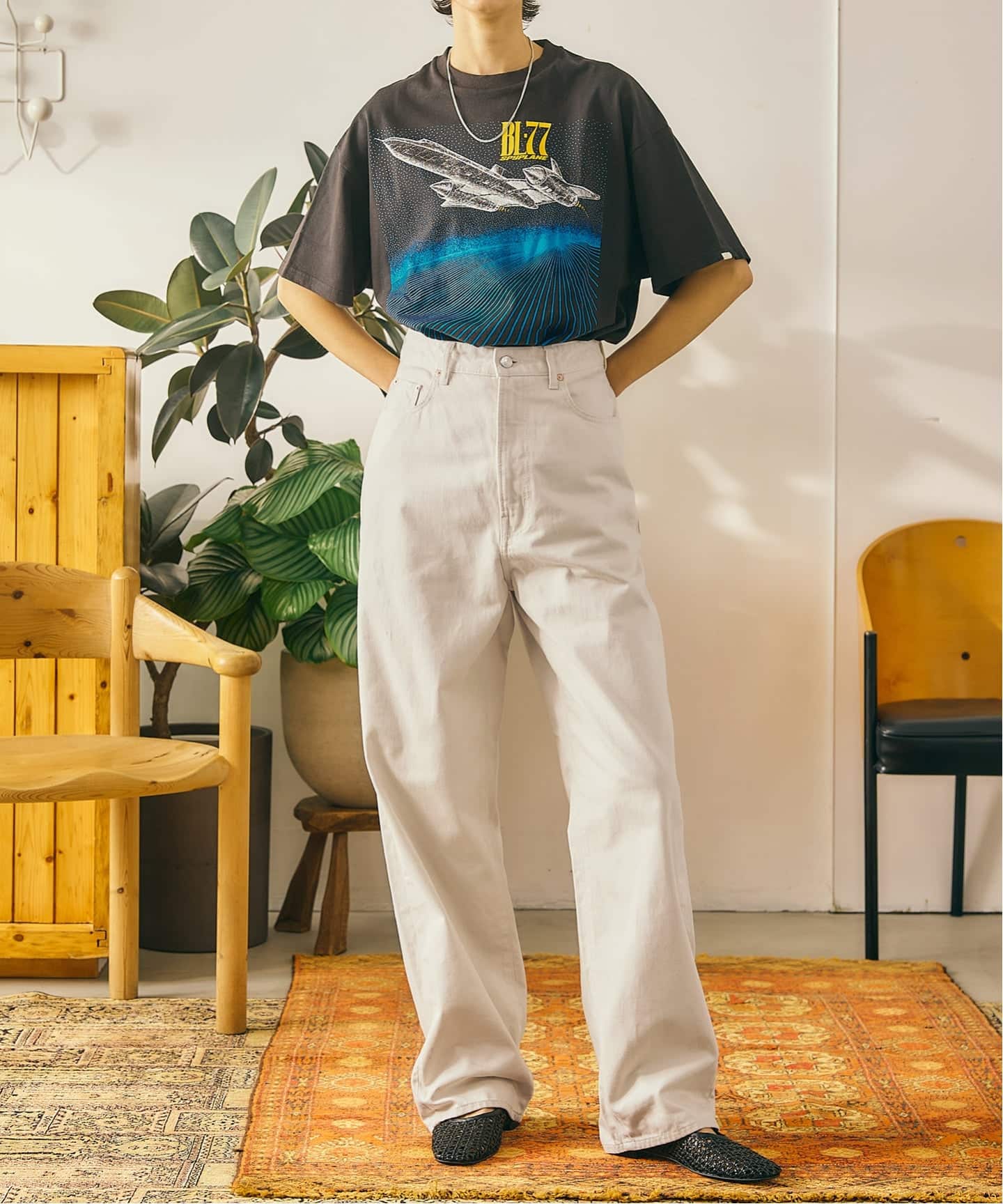 一部店舗+WEB限定》oblada / オブラダ BUDDY JEANS(IVORY)（デニム