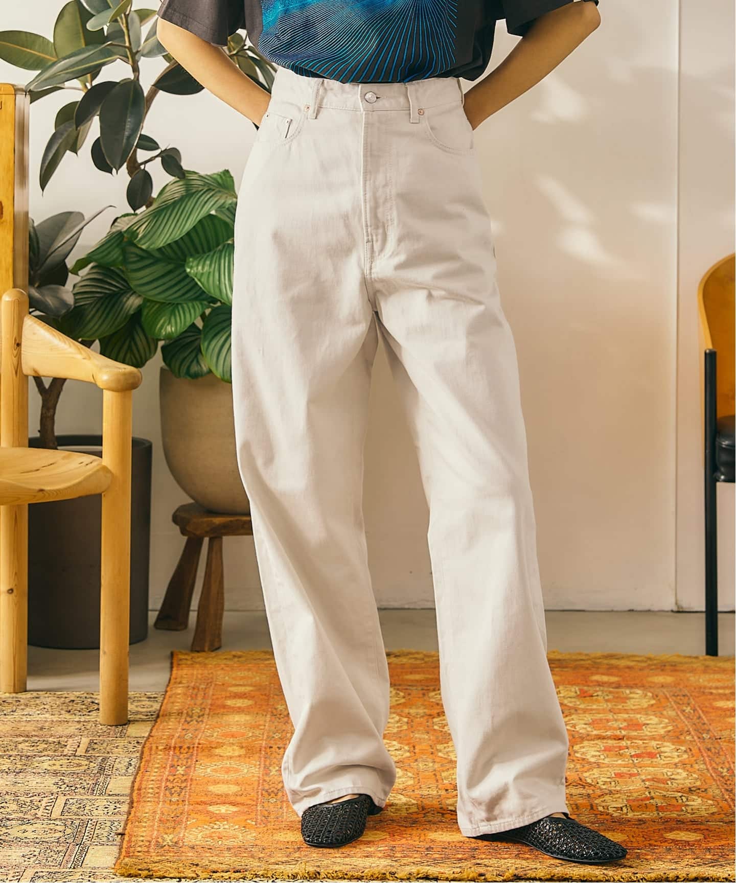 一部店舗+WEB限定》oblada / オブラダ BUDDY JEANS(IVORY)（デニム