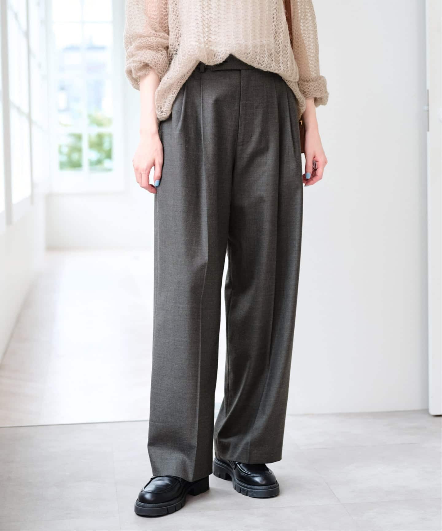 予約j》ツイルストレッチタックパンツ（スラックス）｜UBY Spick