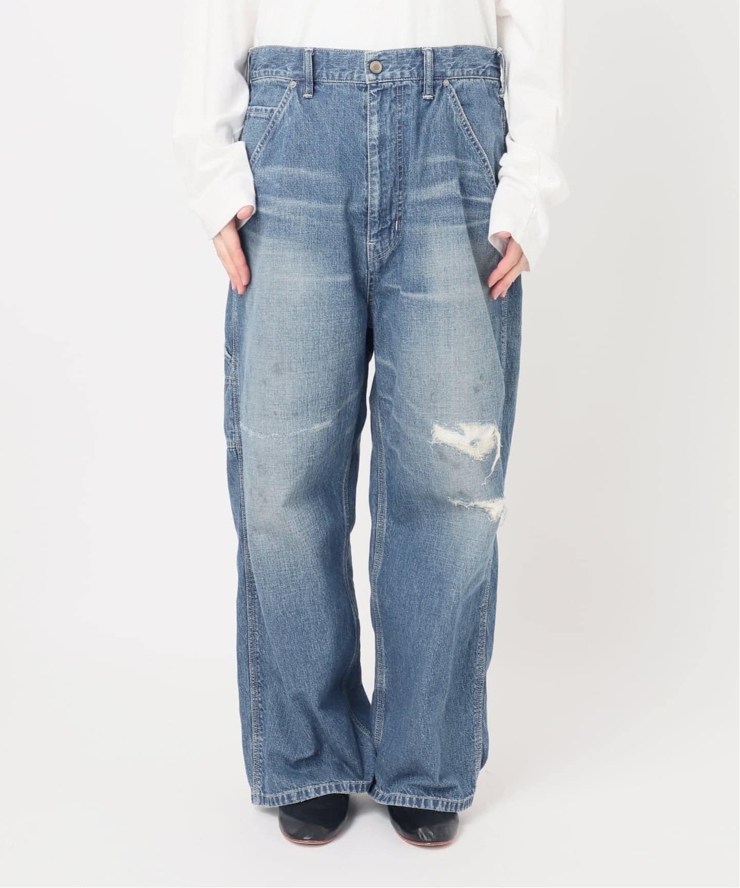 ≪予約≫OUT OF FRAMe DENIM Painter パンツ (ブルー)（デニムパンツ