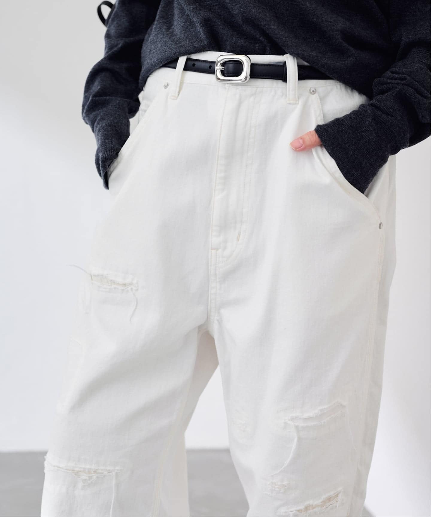 FRAMEWORK デニムペインターパンツ ホワイト ≪予約≫OUT OF FRAMe DENIM Painter パンツ (ホワイト)（デニムパンツ