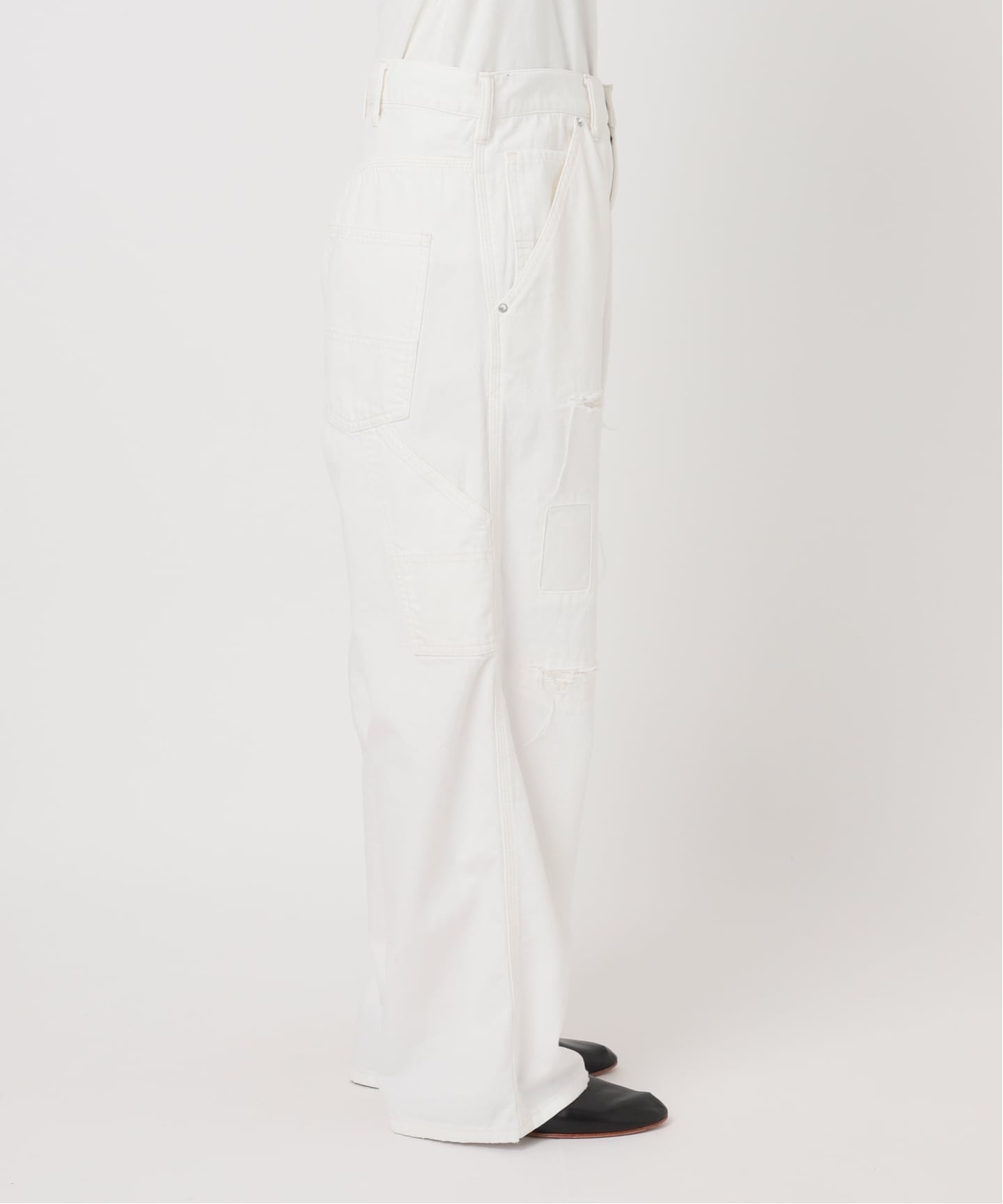 FRAMEWORK デニムペインターパンツ ホワイト ≪予約≫OUT OF FRAMe DENIM Painter パンツ (ホワイト)（デニムパンツ