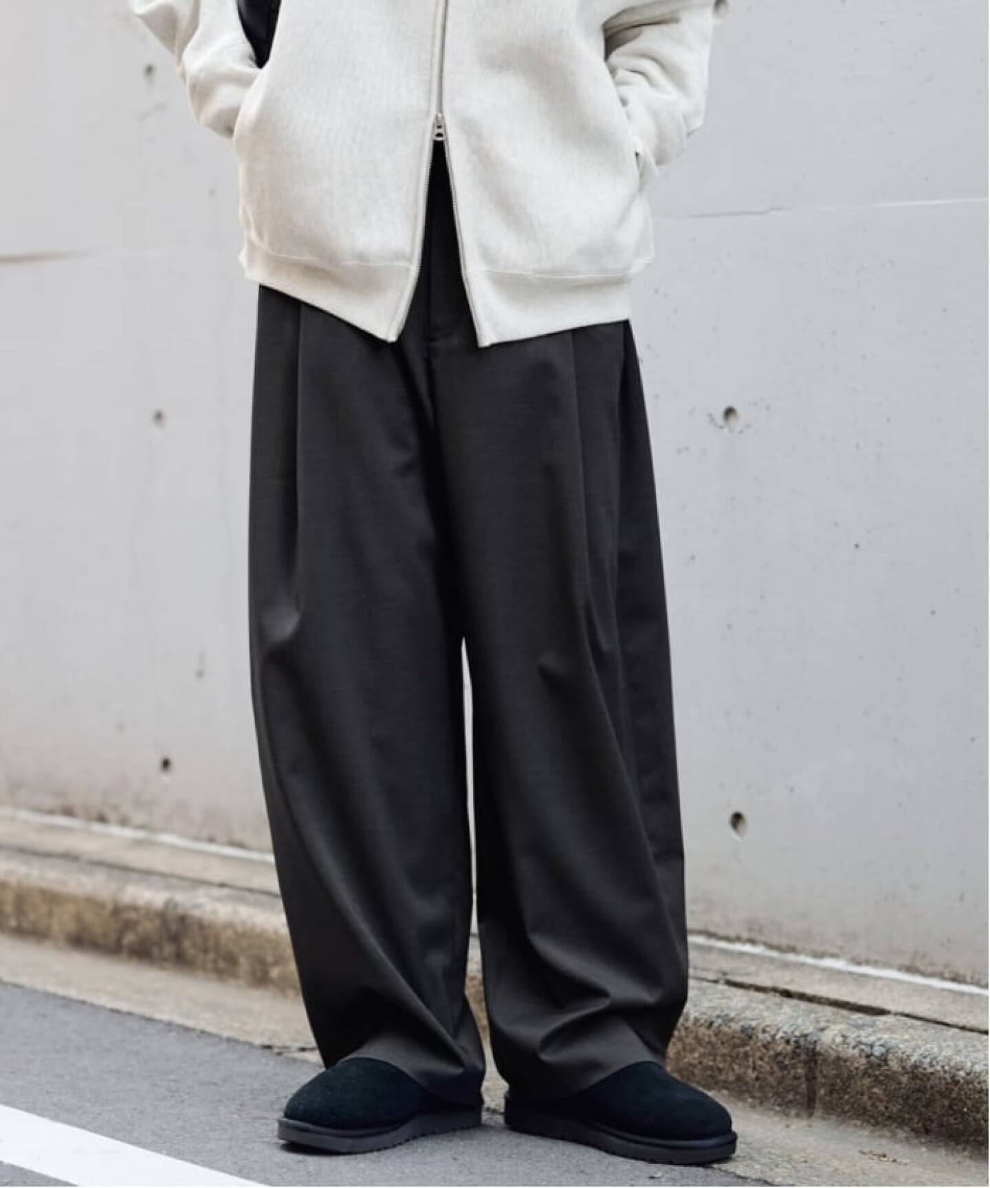 ≪洗える / WEB限定≫タックカーブバックゴムパンツ 2（スラックス