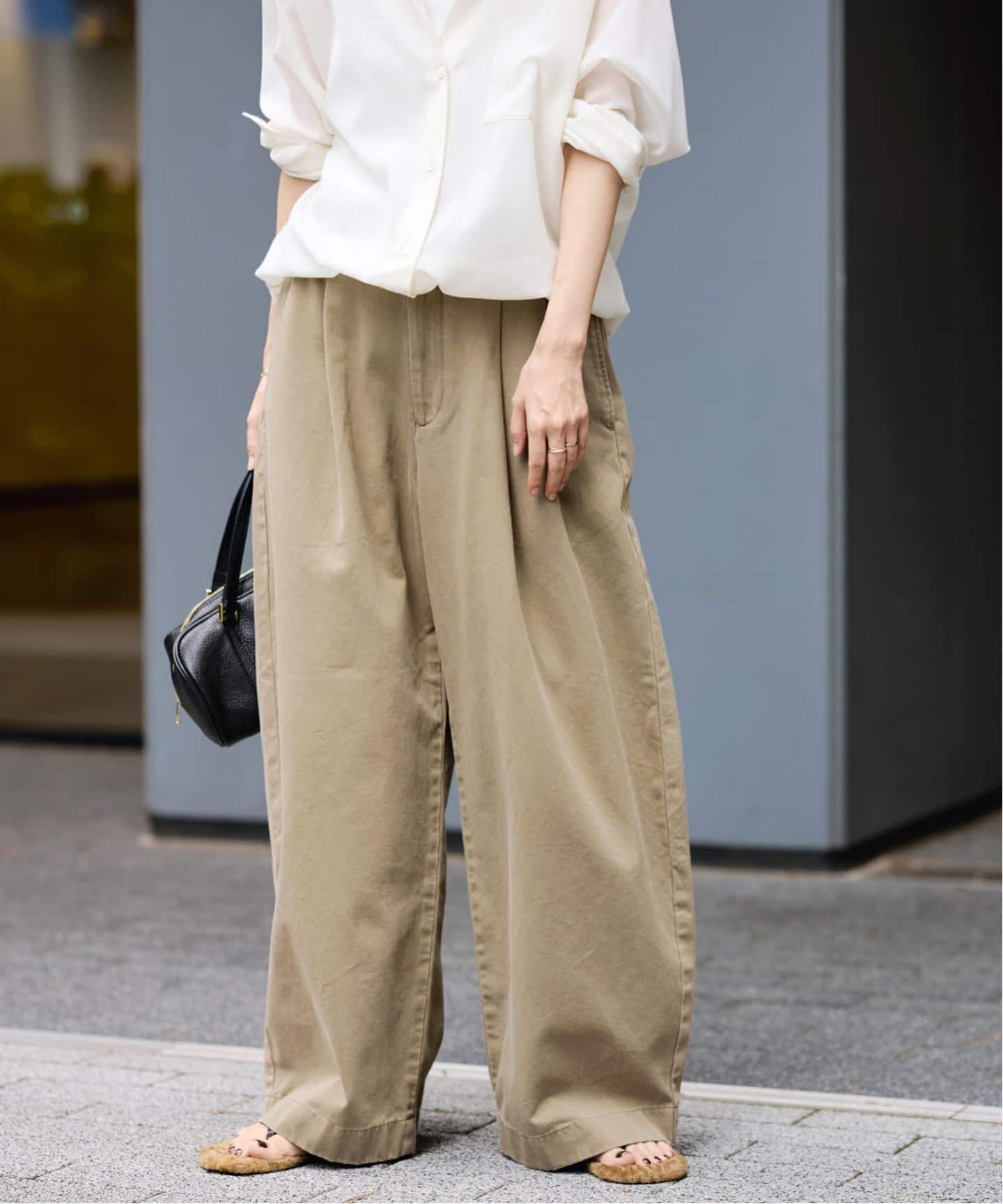23ss FRAMeWORK CHINO PANTS ナチュラル 38 ≪予約≫SLOUCHY LIGHT CHINO パンツ（チノパンツ）｜FRAMeWORK