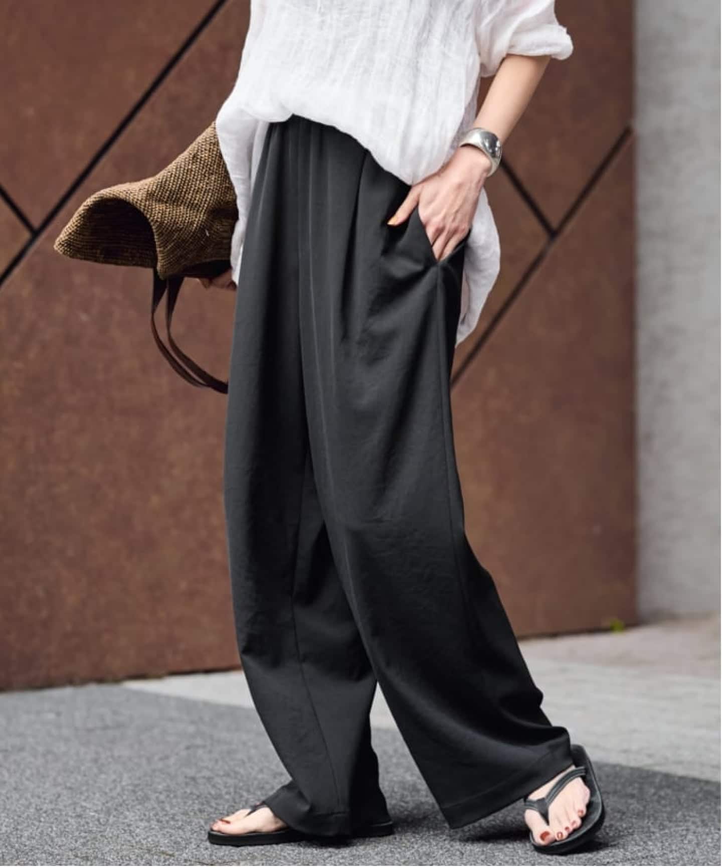 ≪新色 / 追加≫ポリエステルツイルリラックスパンツ（その他パンツ