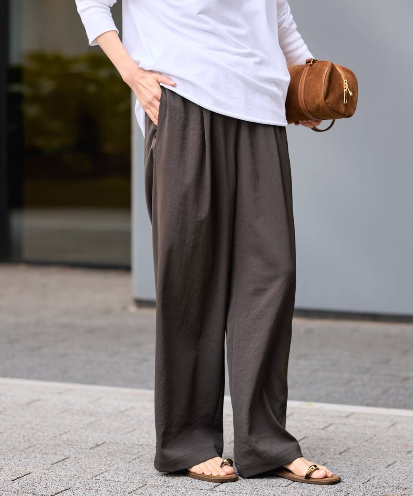 ≪新色 / 追加≫ポリエステルツイルリラックスパンツ（その他パンツ