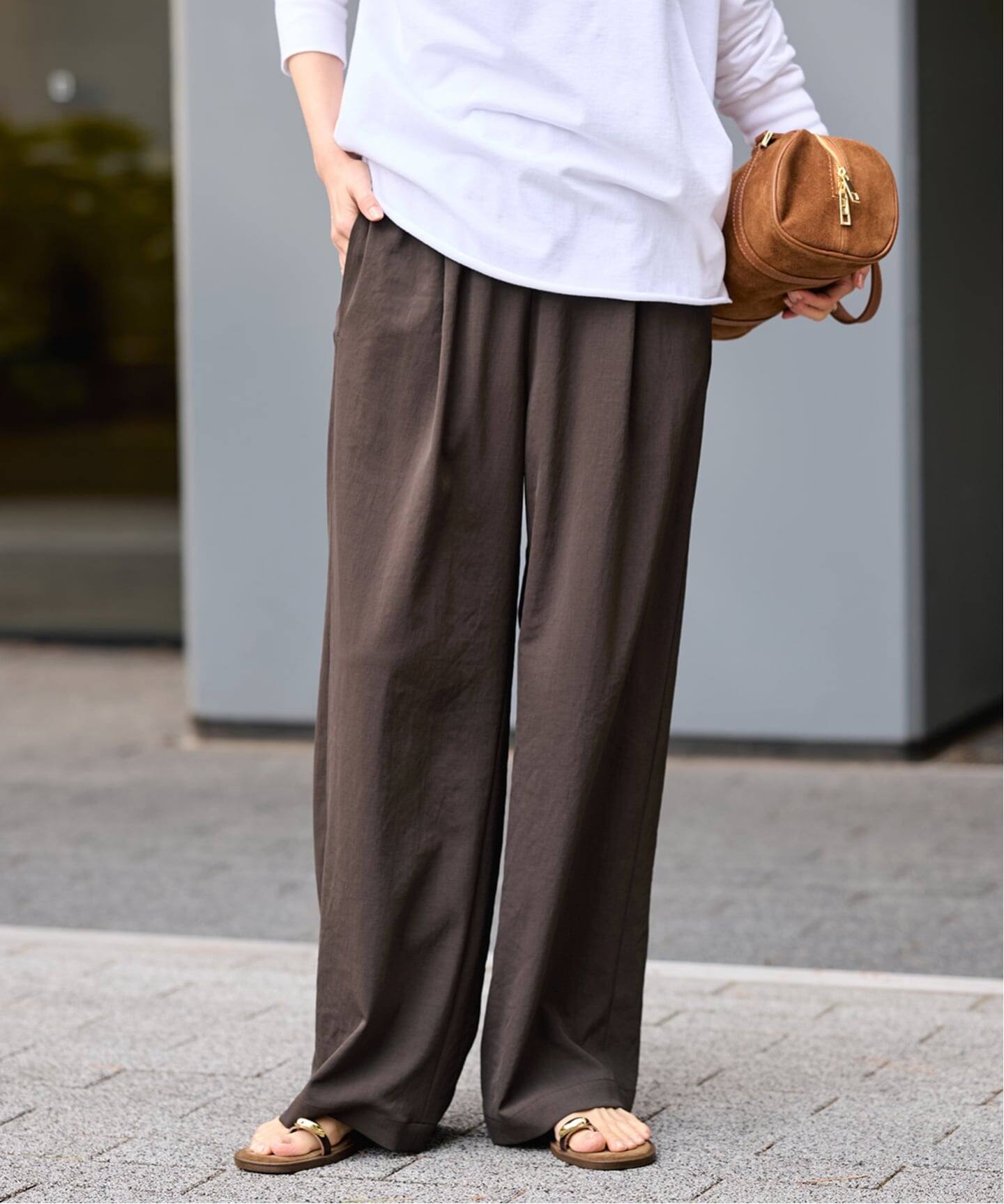 ≪新色 / 追加予約≫ポリエステルツイルリラックスパンツ（その他