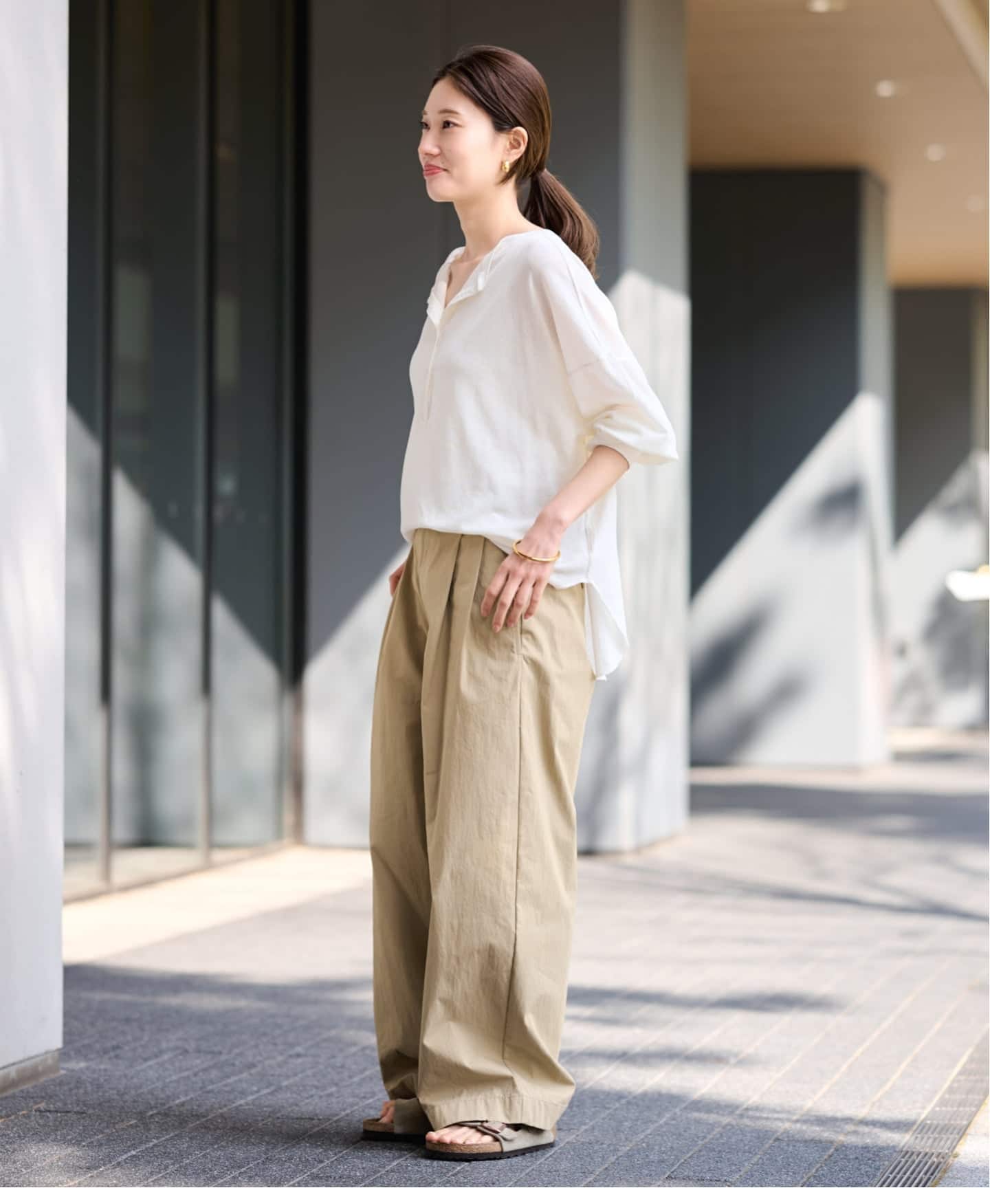 ≪洗濯機洗い可≫コットンナイロンタックパンツ（その他パンツ