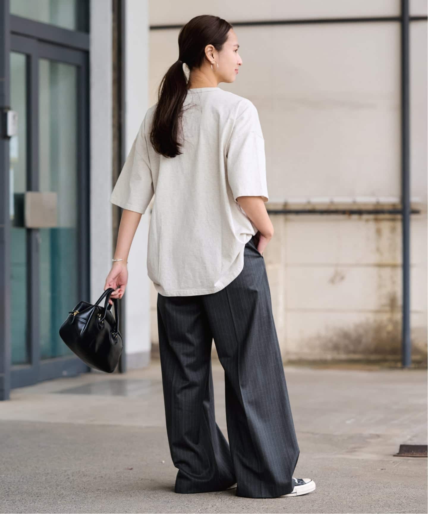 ≪予約≫TWストライプワイドパンツ（スラックス）｜FRAMeWORK