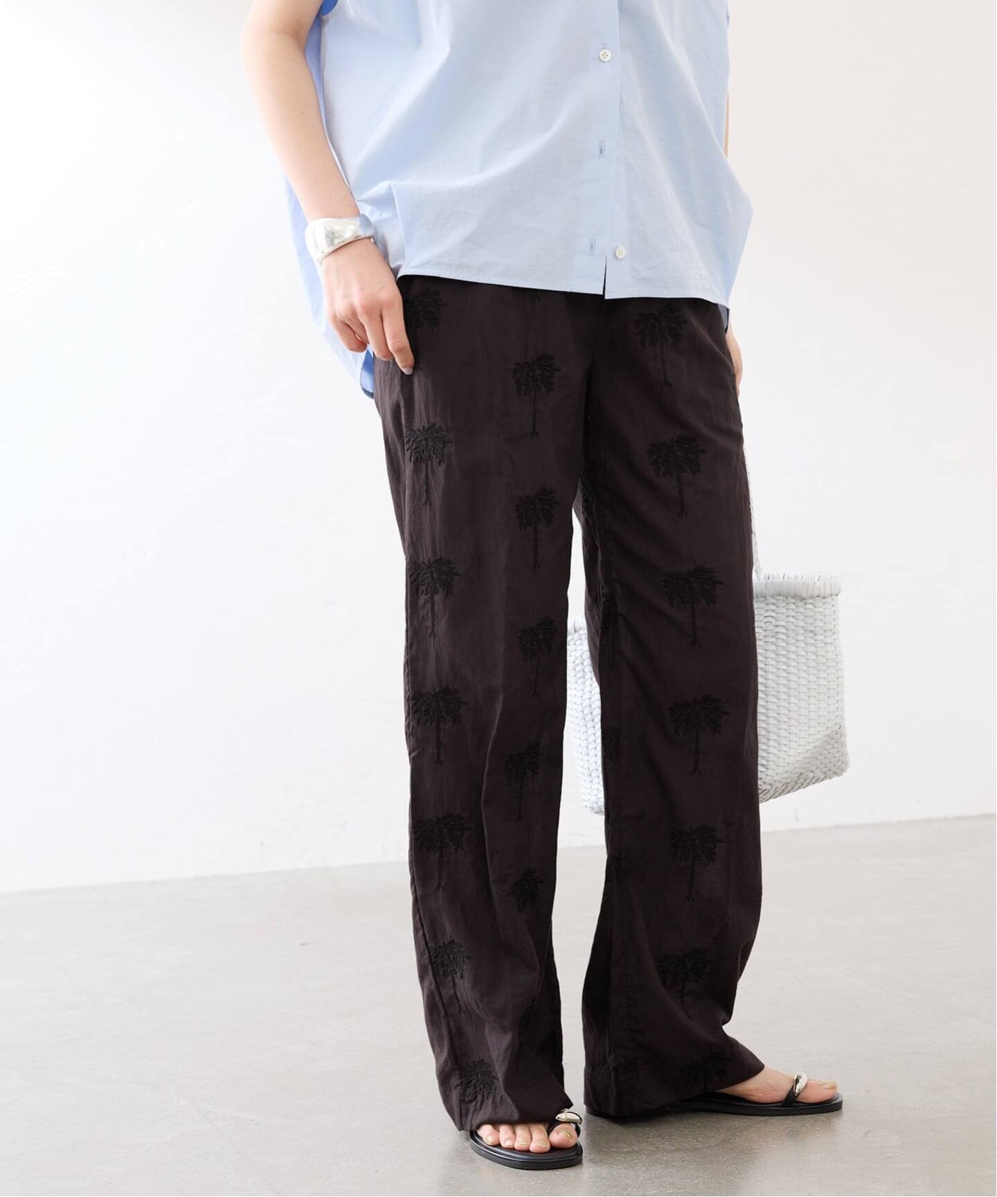 COUTURE D`ADAM/クチュールドアダム parm tree embroidery パンツ