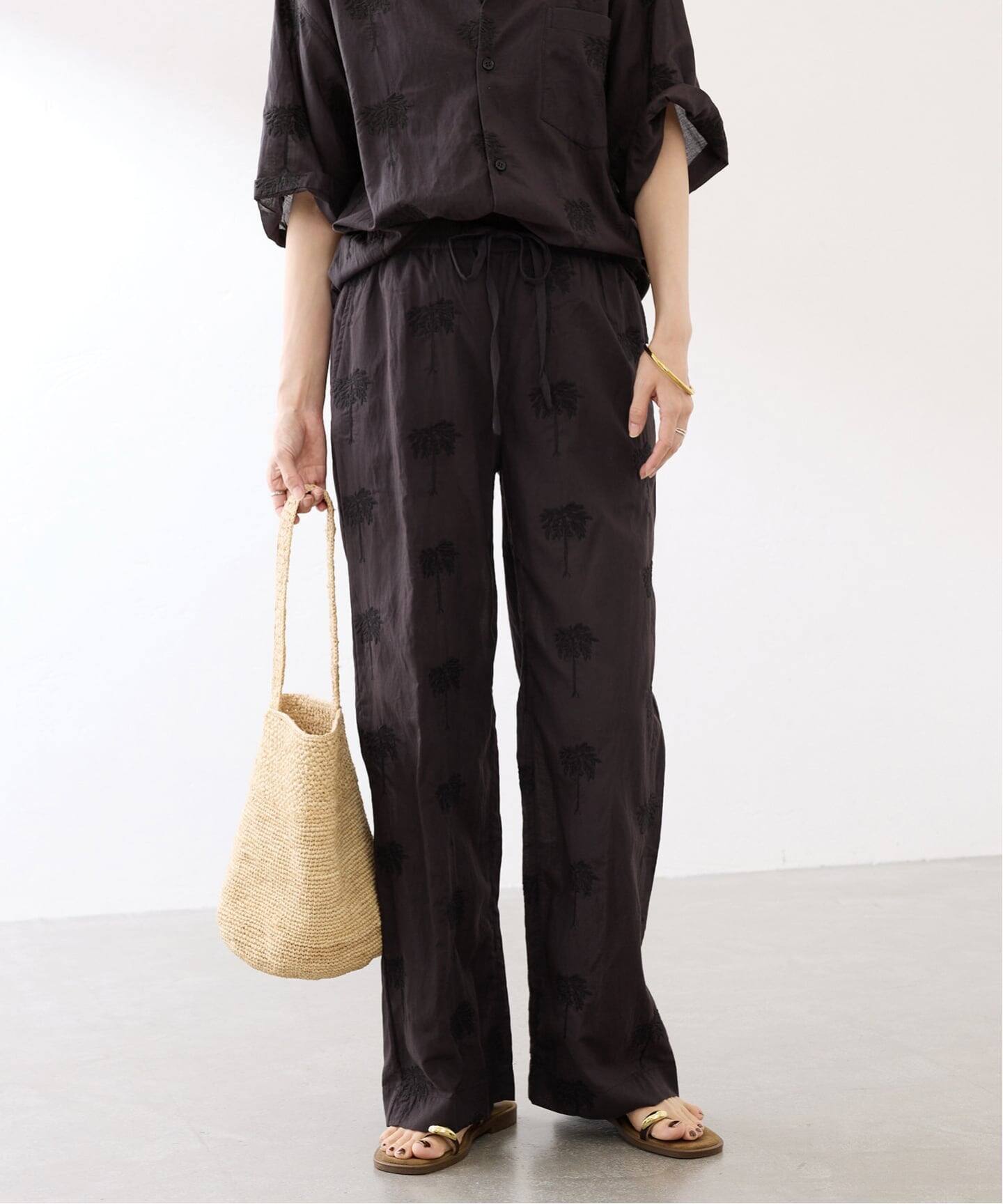 COUTURE D`ADAM/クチュールドアダム parm tree embroidery パンツ