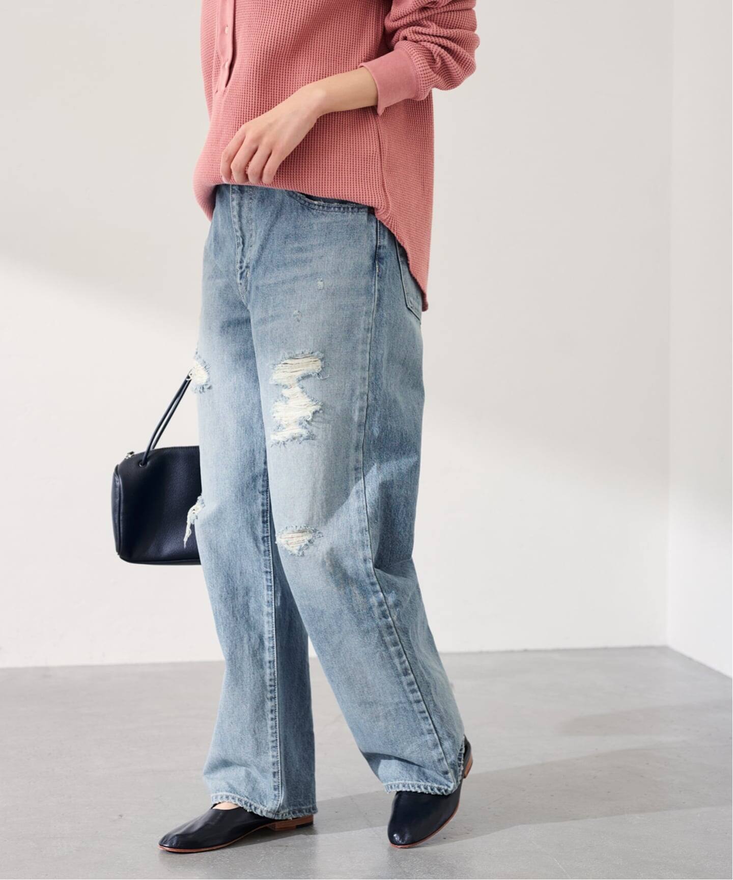 JOHNBULL/ジョンブル Hwデニムワイドストレートパンツ（デニムパンツ