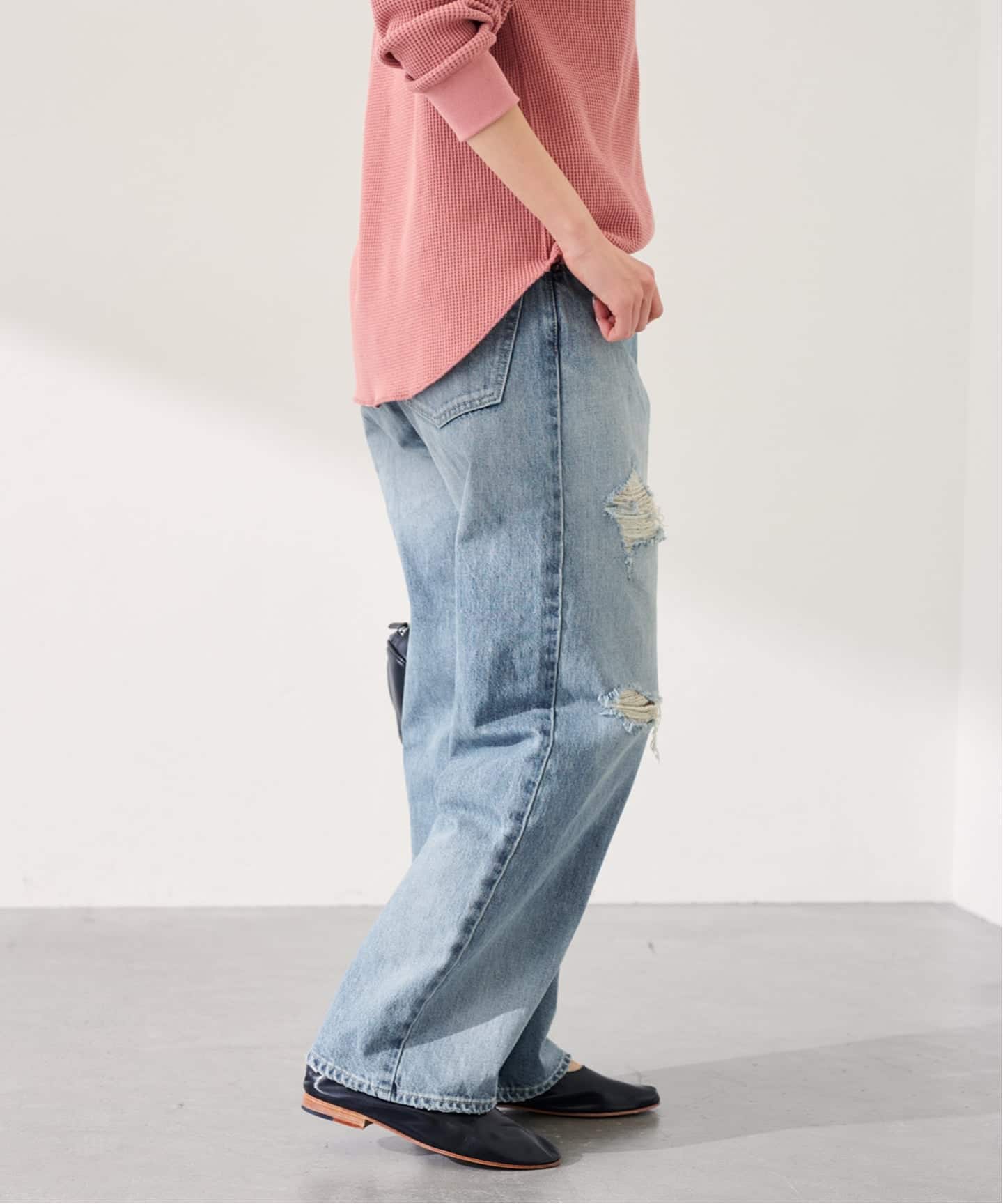 JOHNBULL/ジョンブル Hwデニムワイドストレートパンツ（デニムパンツ