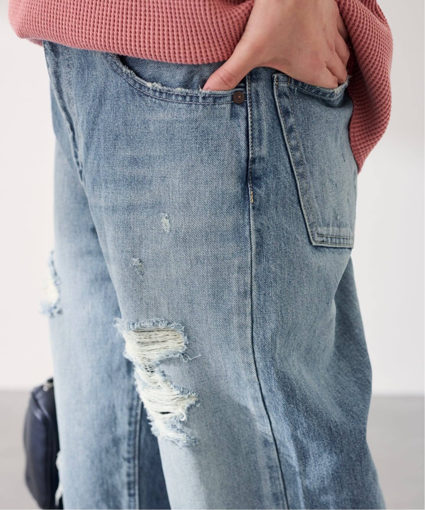 JOHNBULL/ジョンブル Hwデニムワイドストレートパンツ（デニムパンツ