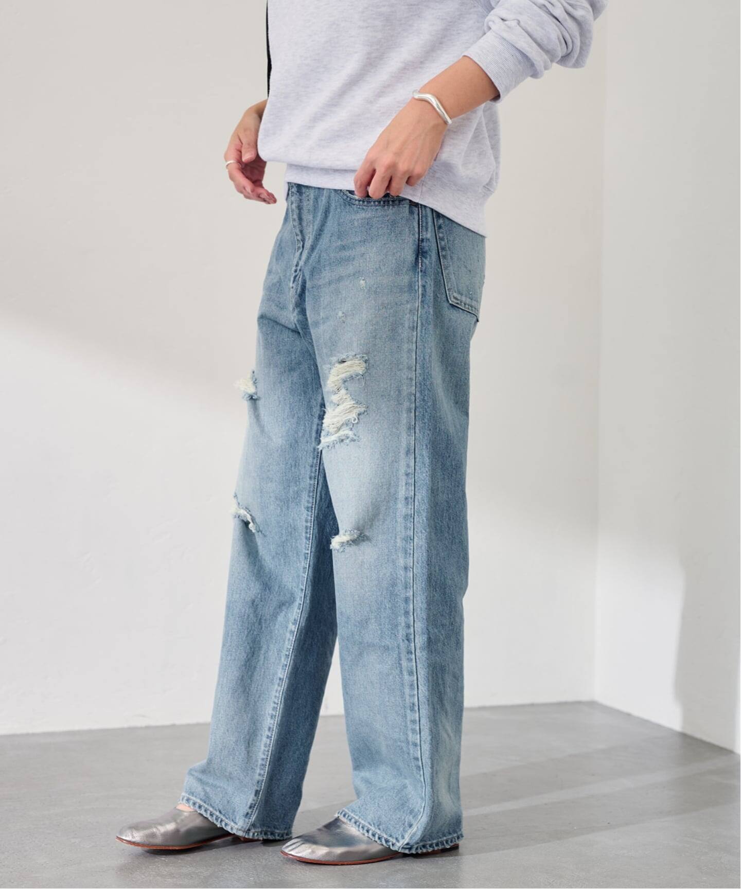 JOHNBULL/ジョンブル Hwデニムワイドストレートパンツ（デニムパンツ