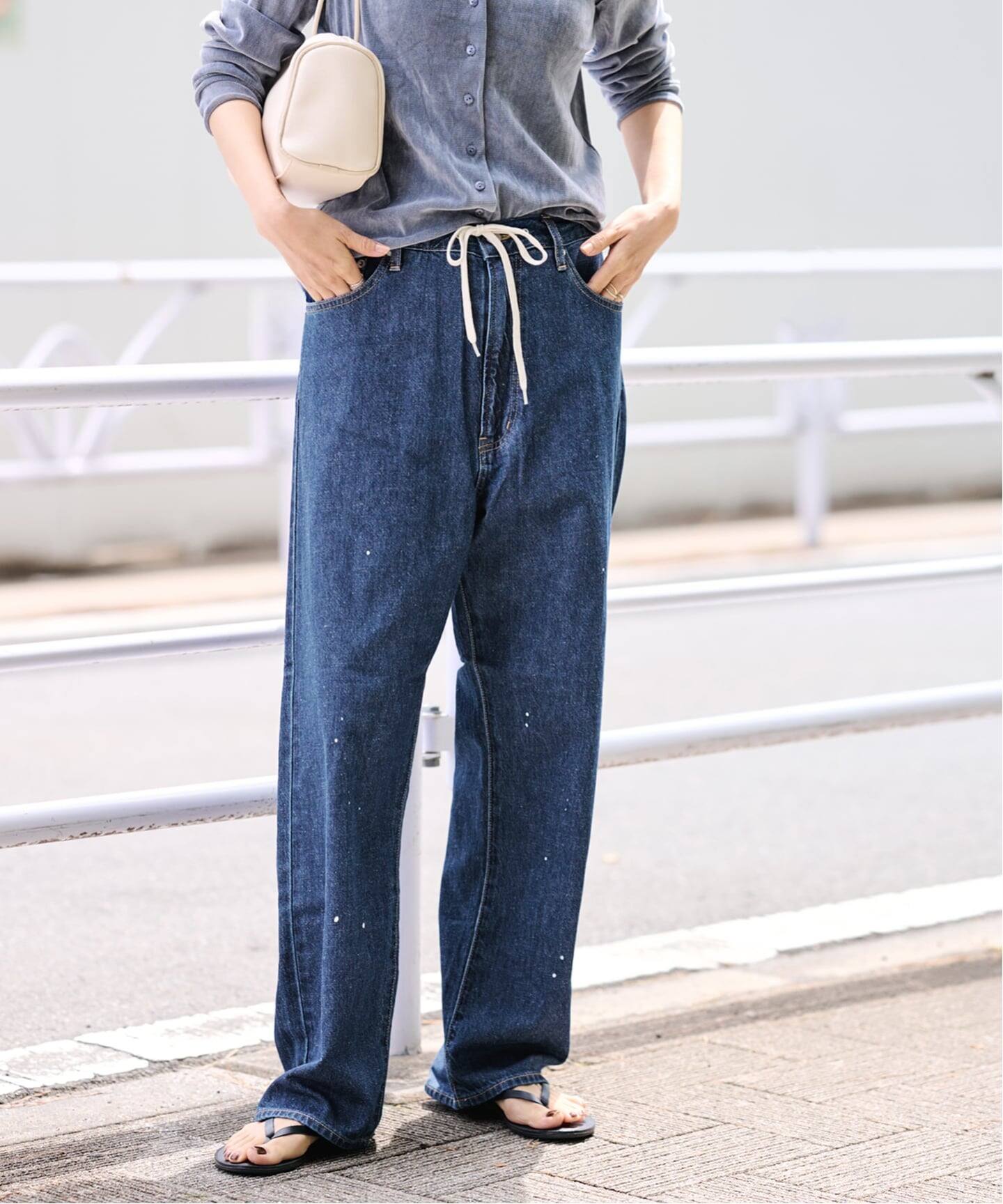 【新品未使用】JOHNBULL/ジョンブル デニムワイドイージーパンツ　Sサイズ JOHNBULL/ジョンブル デニムワイドイージーパンツ（デニムパンツ