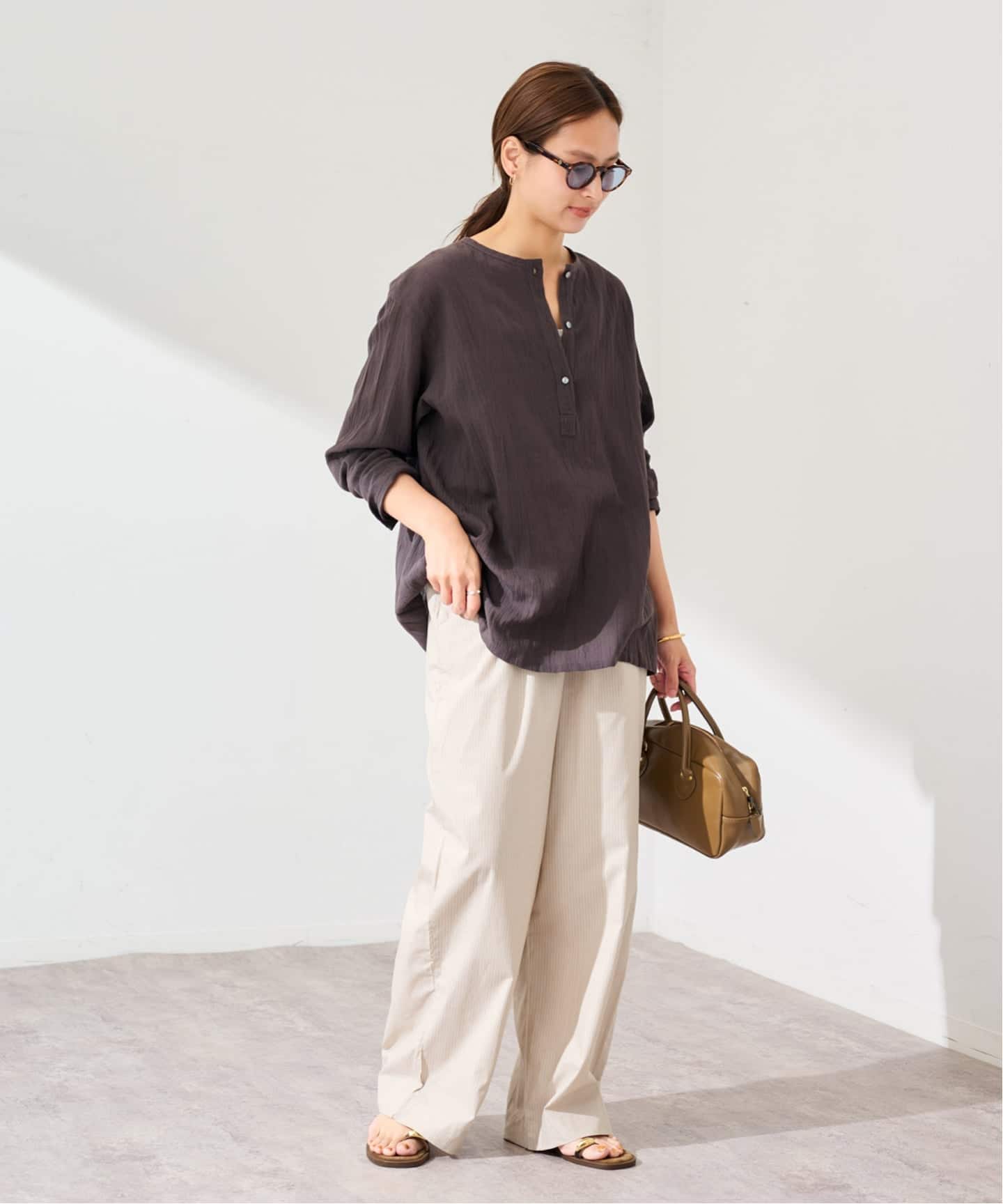 BASERANGE/ベースレンジ CLAUDE PANTS(ベージュ)（スラックス