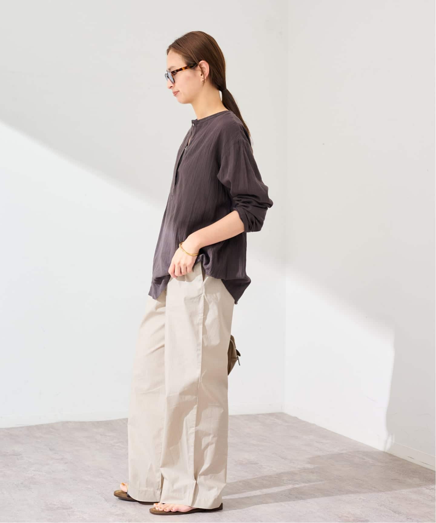 BASERANGE/ベースレンジ CLAUDE PANTS(ベージュ)（スラックス