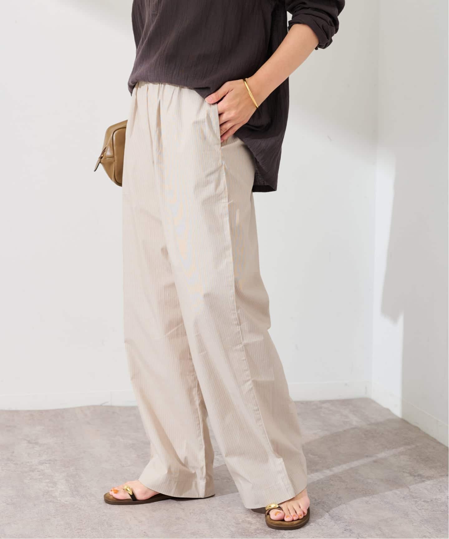 BASERANGE/ベースレンジ CLAUDE PANTS(ベージュ)（スラックス