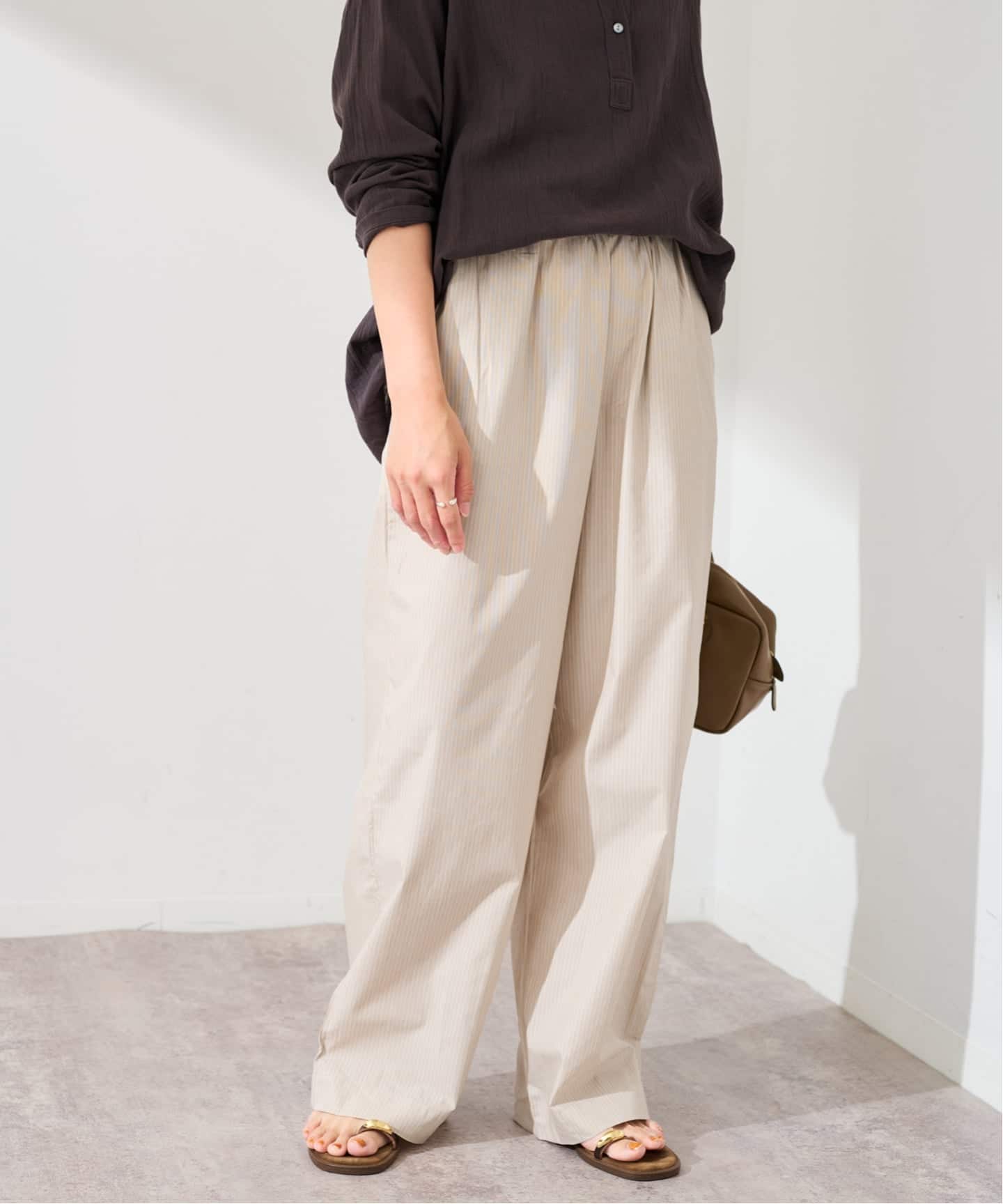 BASERANGE/ベースレンジ CLAUDE PANTS(ベージュ)（スラックス