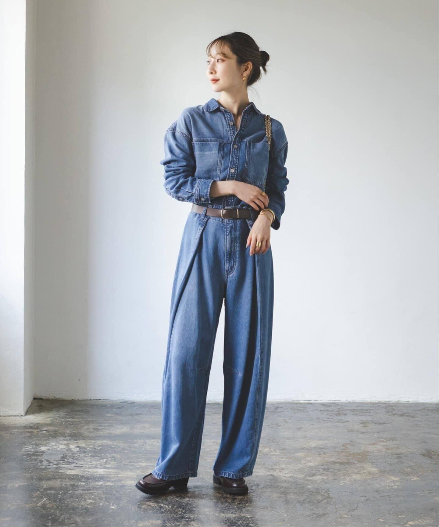 美品✨ノーブル　スージングデニムフォルムタックパンツ　デニムパンツ　ゆったり 26SS先行予約・追加》スージングデニムフォルムタックパンツ（デニム