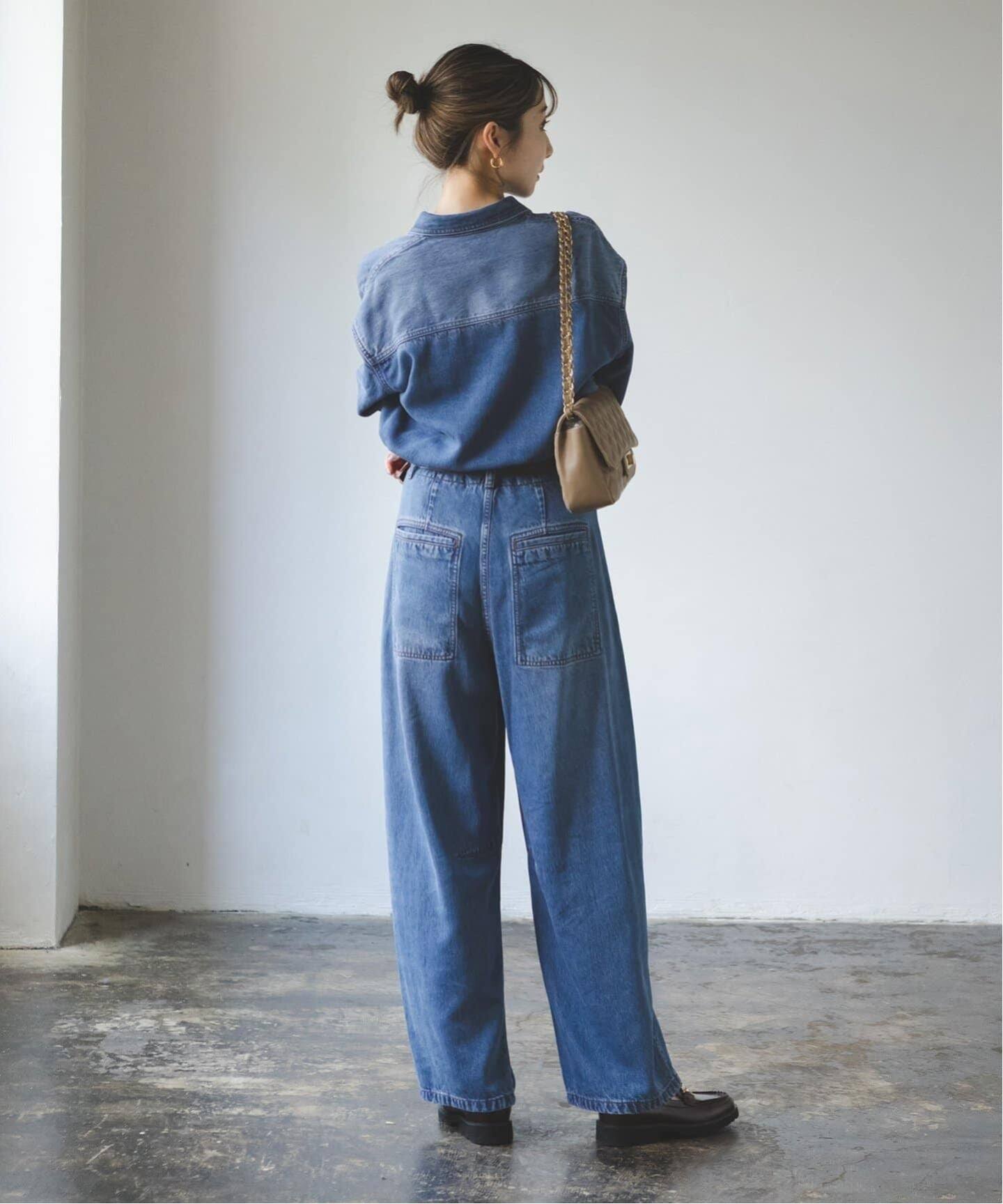 追加》スージングデニムフォルムタックパンツ（デニムパンツ・ジーンズ