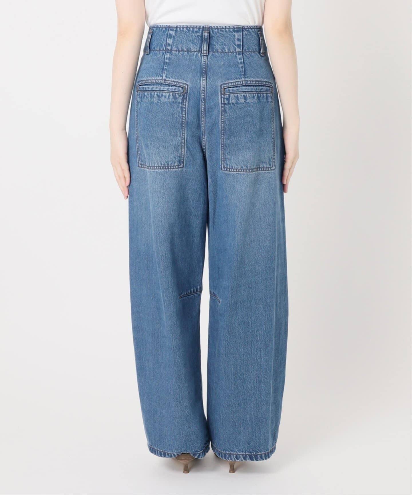 追加》スージングデニムフォルムタックパンツ（デニムパンツ・ジーンズ