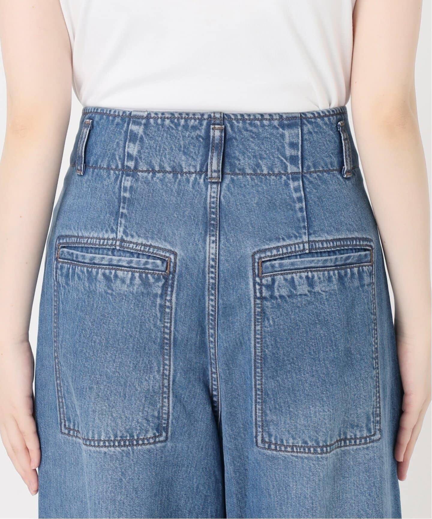 26SS先行予約・追加》スージングデニムフォルムタックパンツ（デニム