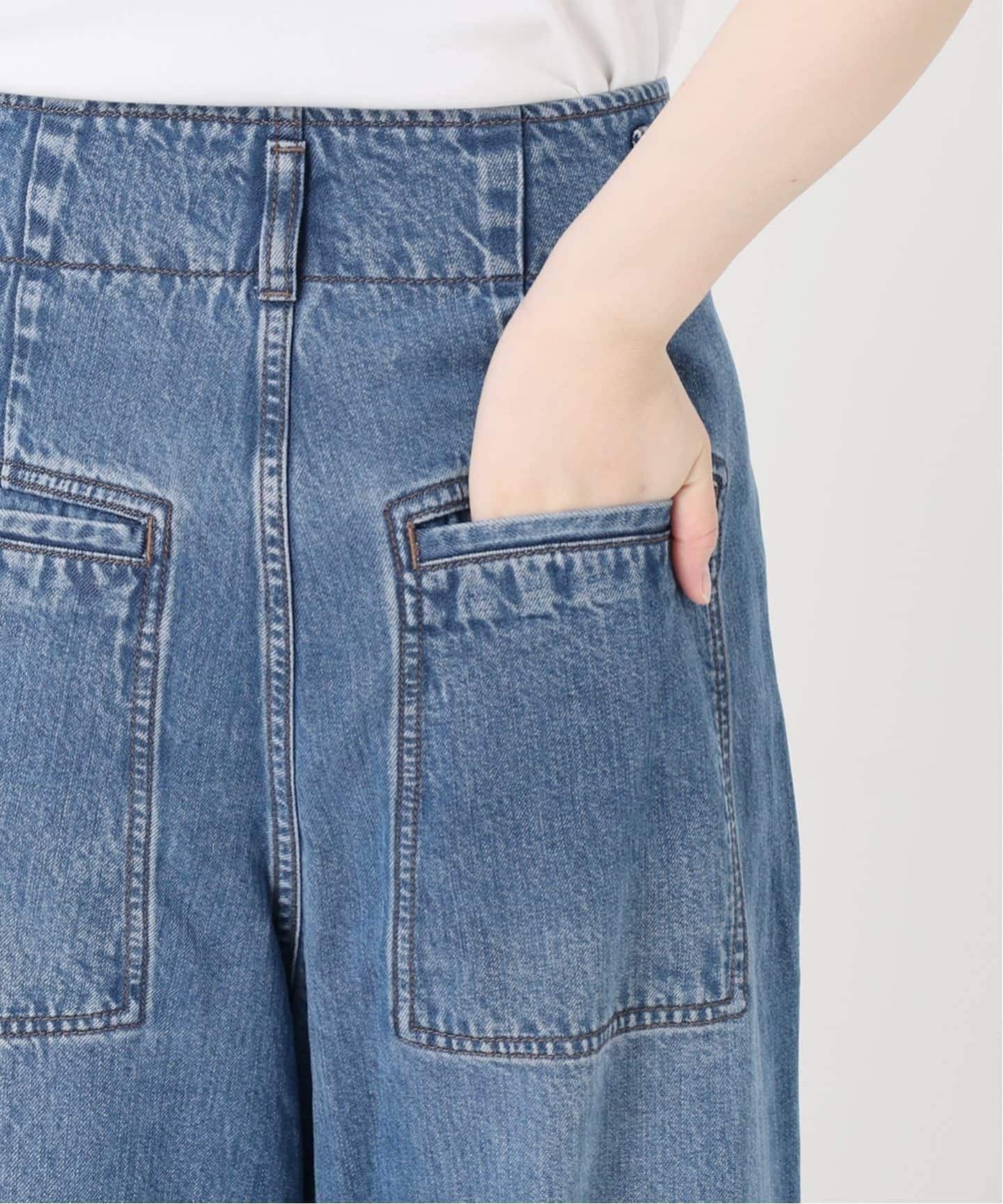 追加》スージングデニムフォルムタックパンツ（デニムパンツ・ジーンズ