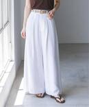 《セットアップ対応》ファジーリネンフラップフレアパンツ