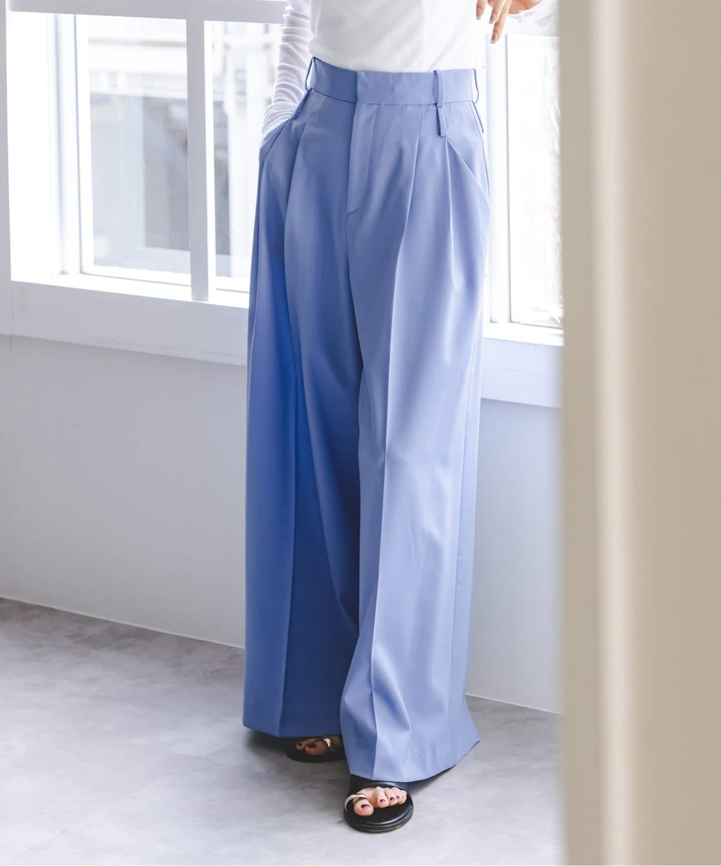 ダブルウエストワイドパンツ（スラックス）｜NOBLE（ノーブル）の通販