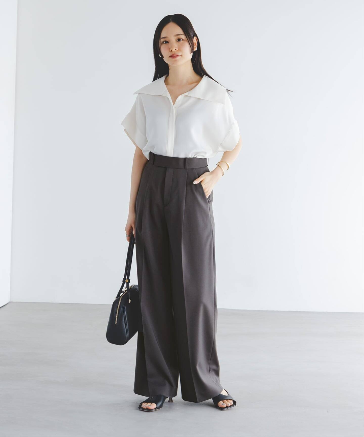 追加予約》エステルツイルストレッチスラックスパンツ（スラックス