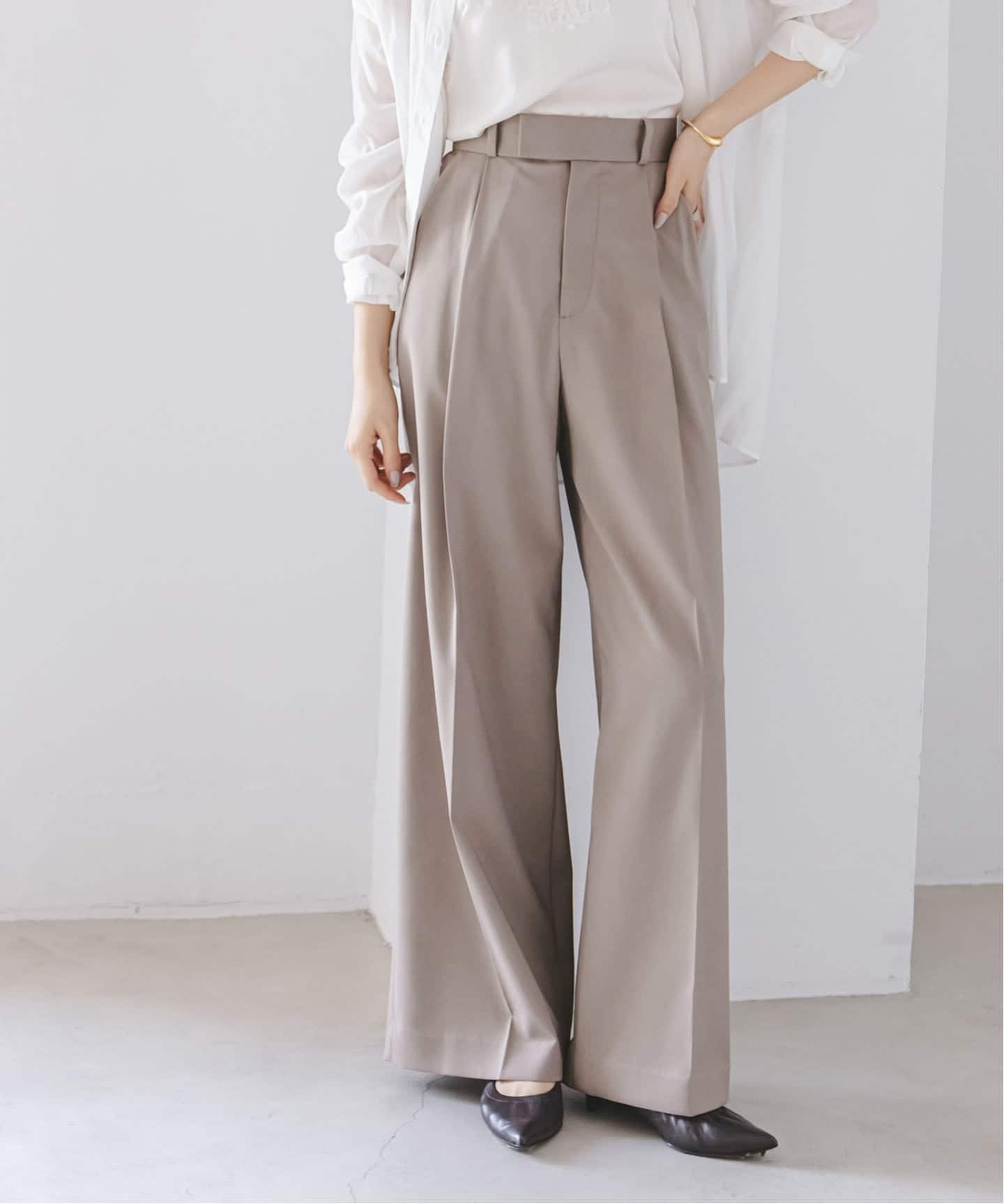 追加予約》エステルツイルストレッチスラックスパンツ（スラックス