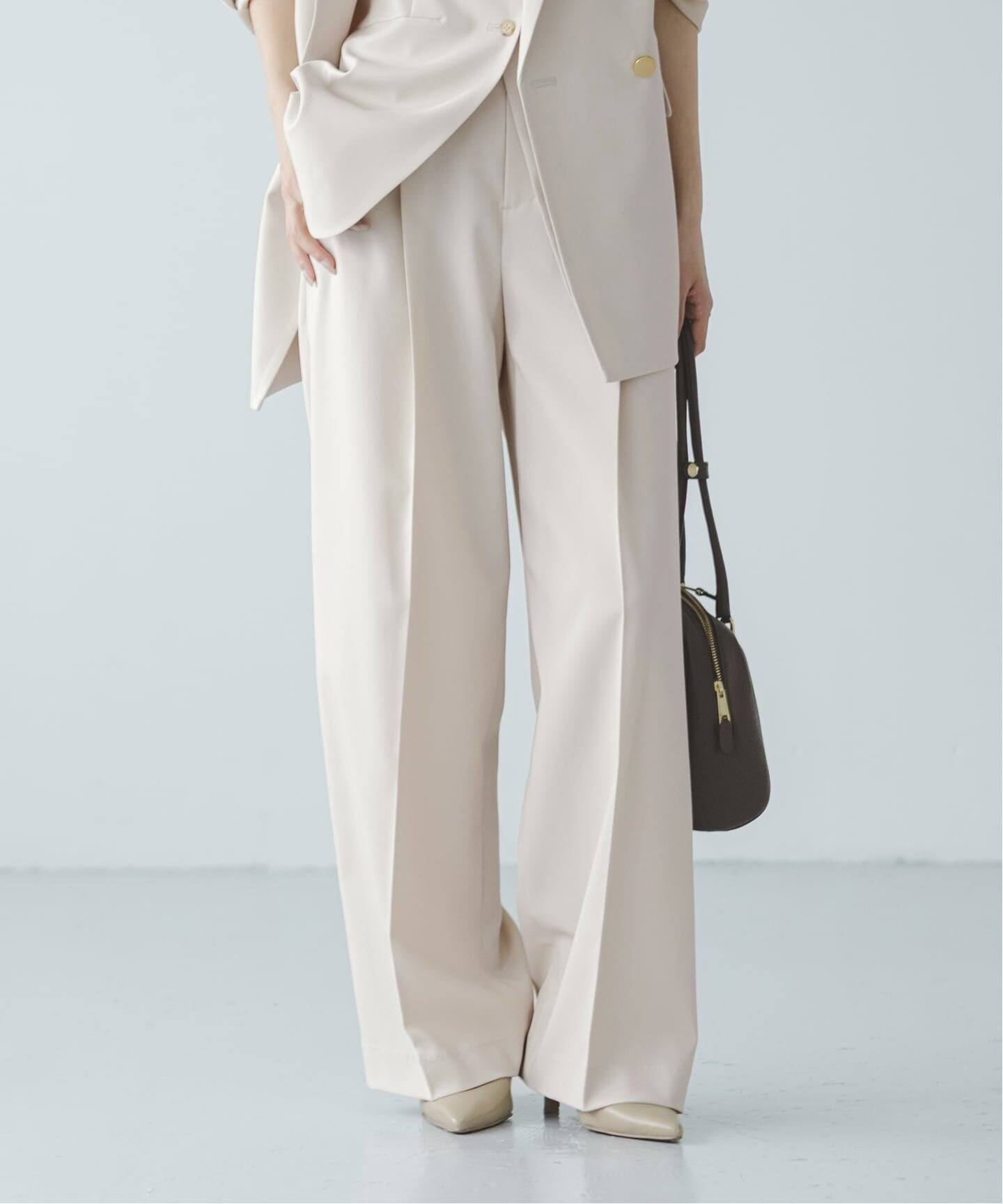 追加・WEB限定カラーあり》エステルツイルストレッチスラックスパンツ