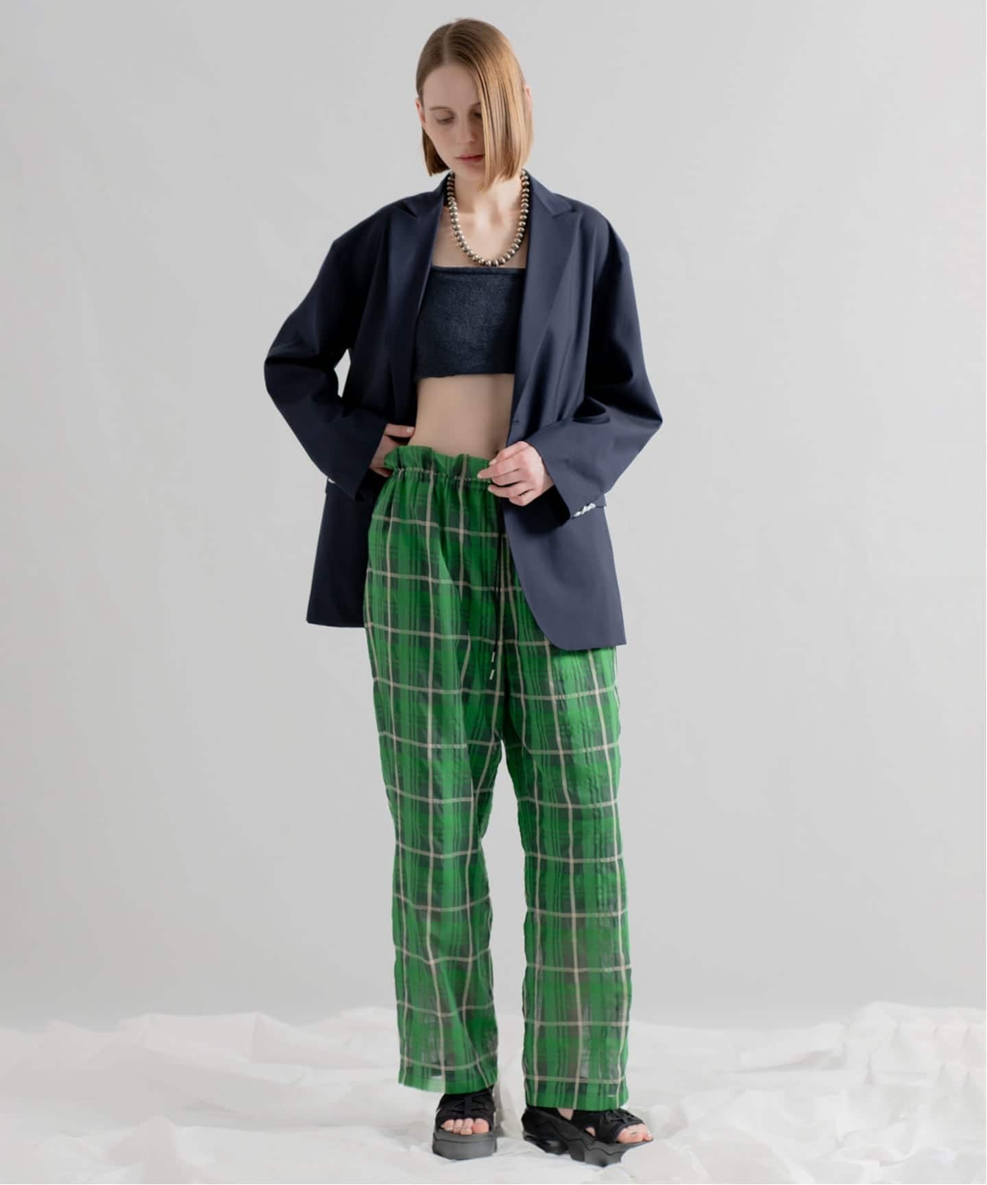 Check Drawstring Pants / チェックパンツ（その他パンツ）｜CALMER