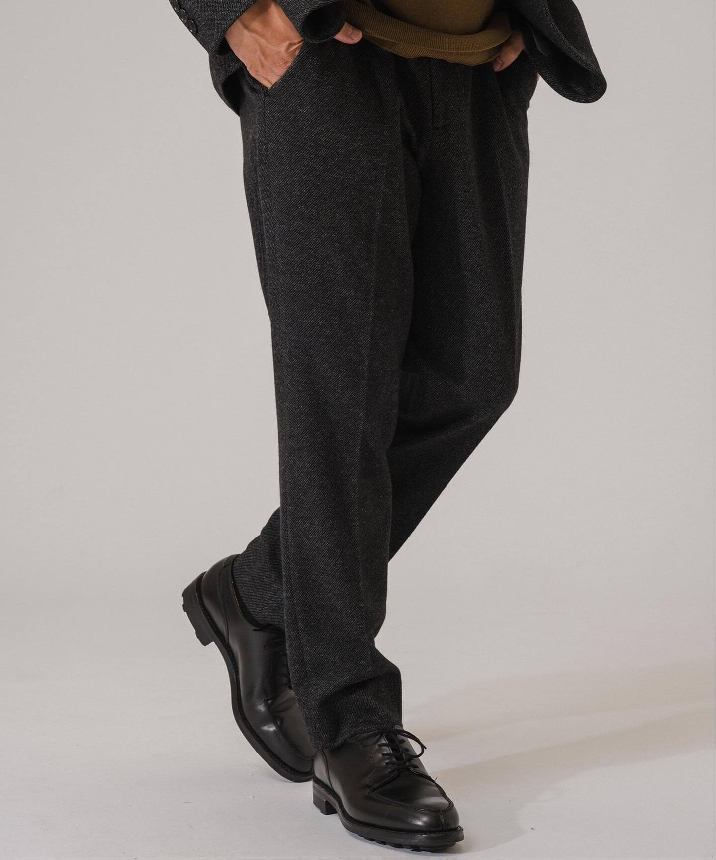 コットン/ウール ジャージー イージースラックス【セットアップ着用可