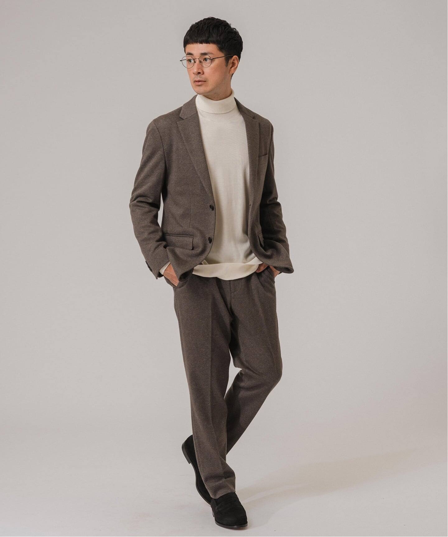 コットン/ウール ジャージー イージースラックス【セットアップ着用可