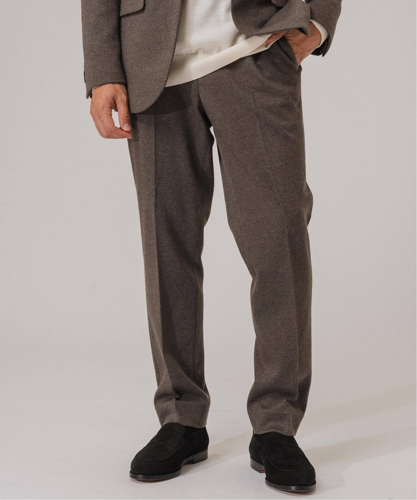 コットン/ウール ジャージー イージースラックス【セットアップ着用可