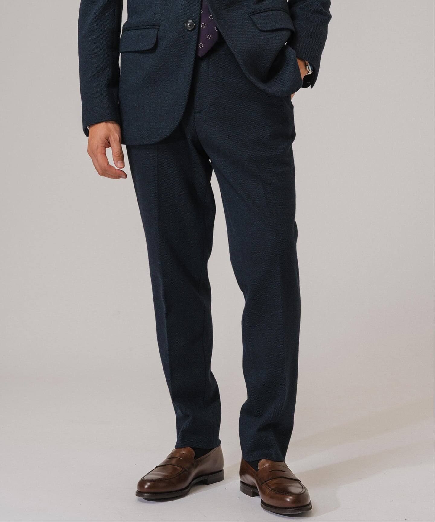 コットン/ウール ジャージー イージースラックス【セットアップ着用可