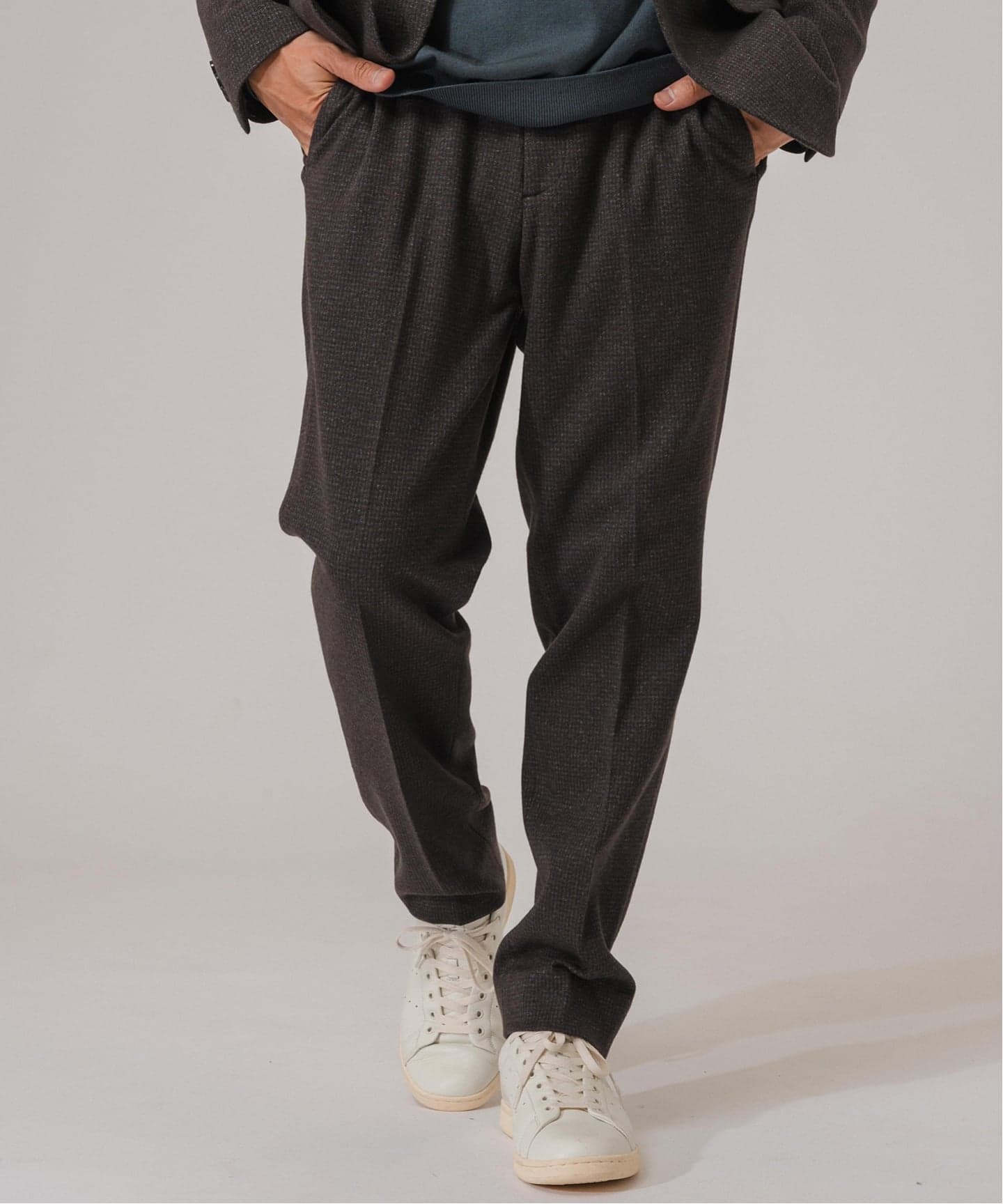 コットン/ウール ジャージー イージースラックス【セットアップ着用可